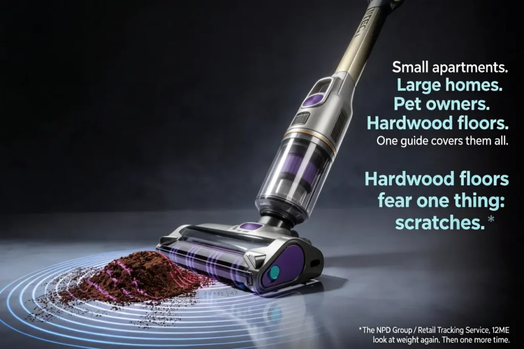 2026 Best Cordless Vacuum Cleaners: Shark Complete Buying Guide Five Shark cordless vacuum models displayed in a row, including Vertex Pro, PowerDetect Pet Plus, PowerDetect Speed, PowerPro Plus, and the entry-level IZ362H