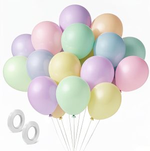 Pastel Balloons Latex Pastel Birthday Decorations 100 Pack 12 inch Round Helium Multicolor Macaron Rainbow Decor for Birthday Rainbow Party Baby Shower Wedding Easter Balloons Decorations