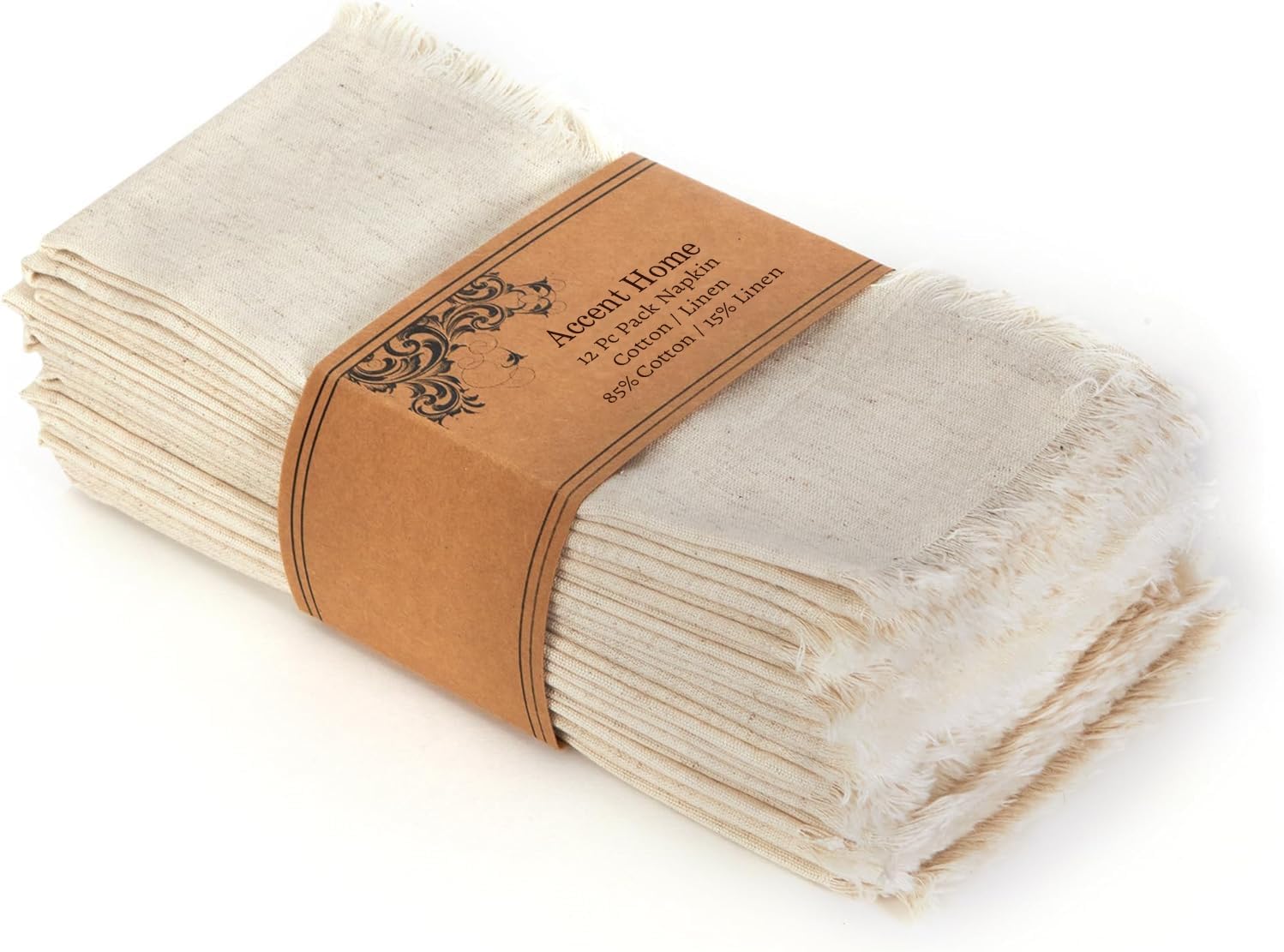 Linen Cloth Washable Cotton Dinner Napkins Wedding Party Decor | 18X18 inches , Set of 12 (Natural). Perfect for Halloween, Thanksgiving, Christmas, Wedding Party, Table Decorations