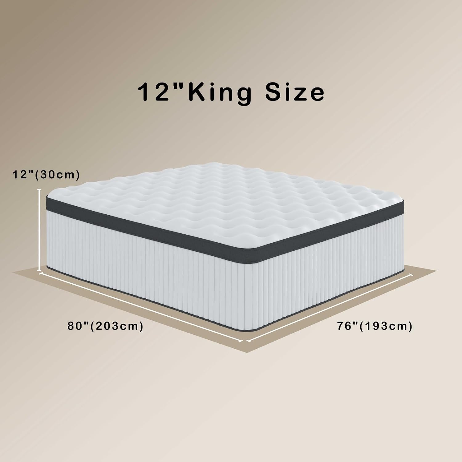 12" Queen Hybrid Boxed: Foam/Spring, Med Firm, Motion/Press Relief. CertiPUR-US. - Image 2