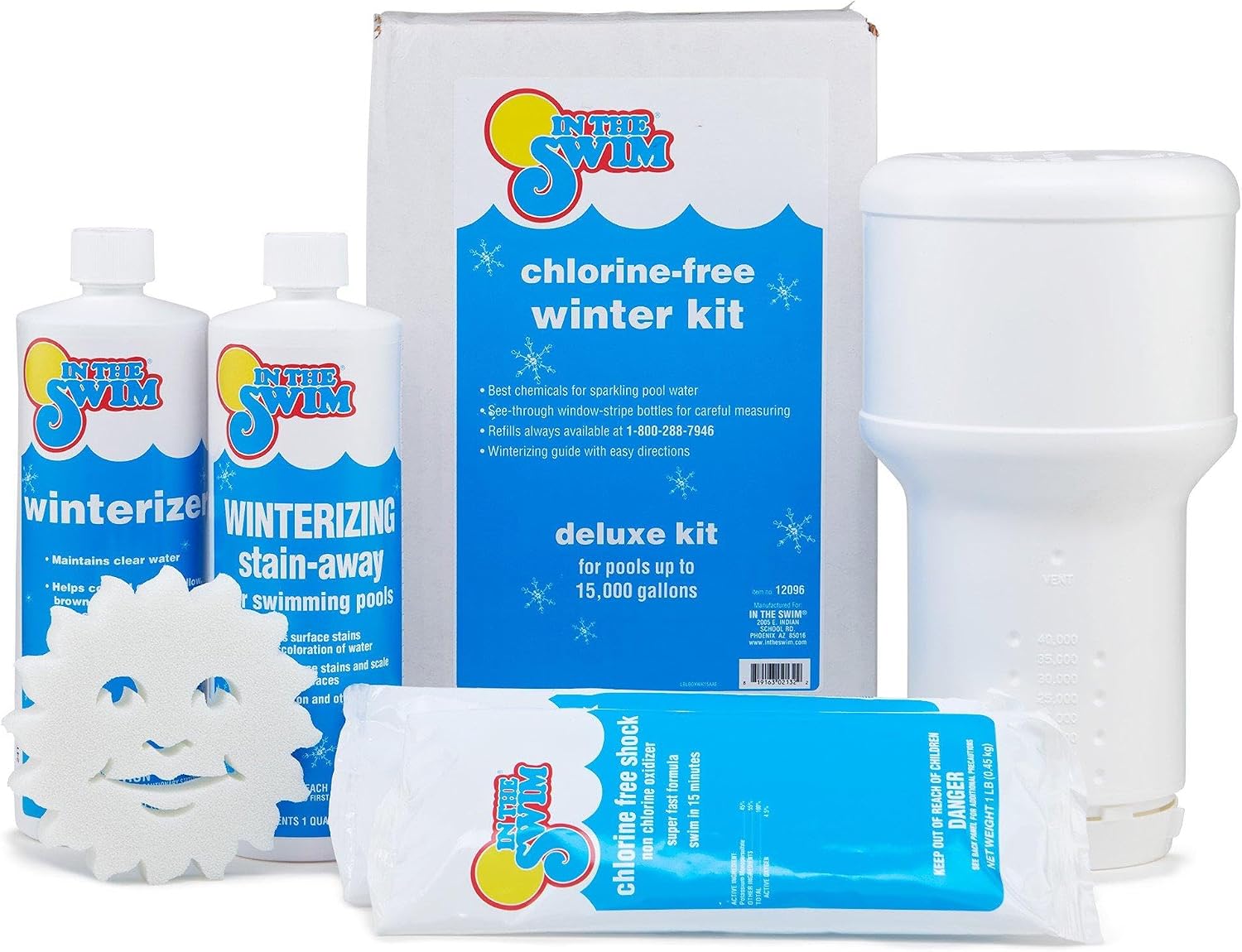 In The Swim Pool Closing Kit - 15,000 Gallons | Winterizing Chemicals for Swimming Pools, Includes Chlorine-Free Shock-Oxidizer, Winterizer, Winter Algaecide, & Floater