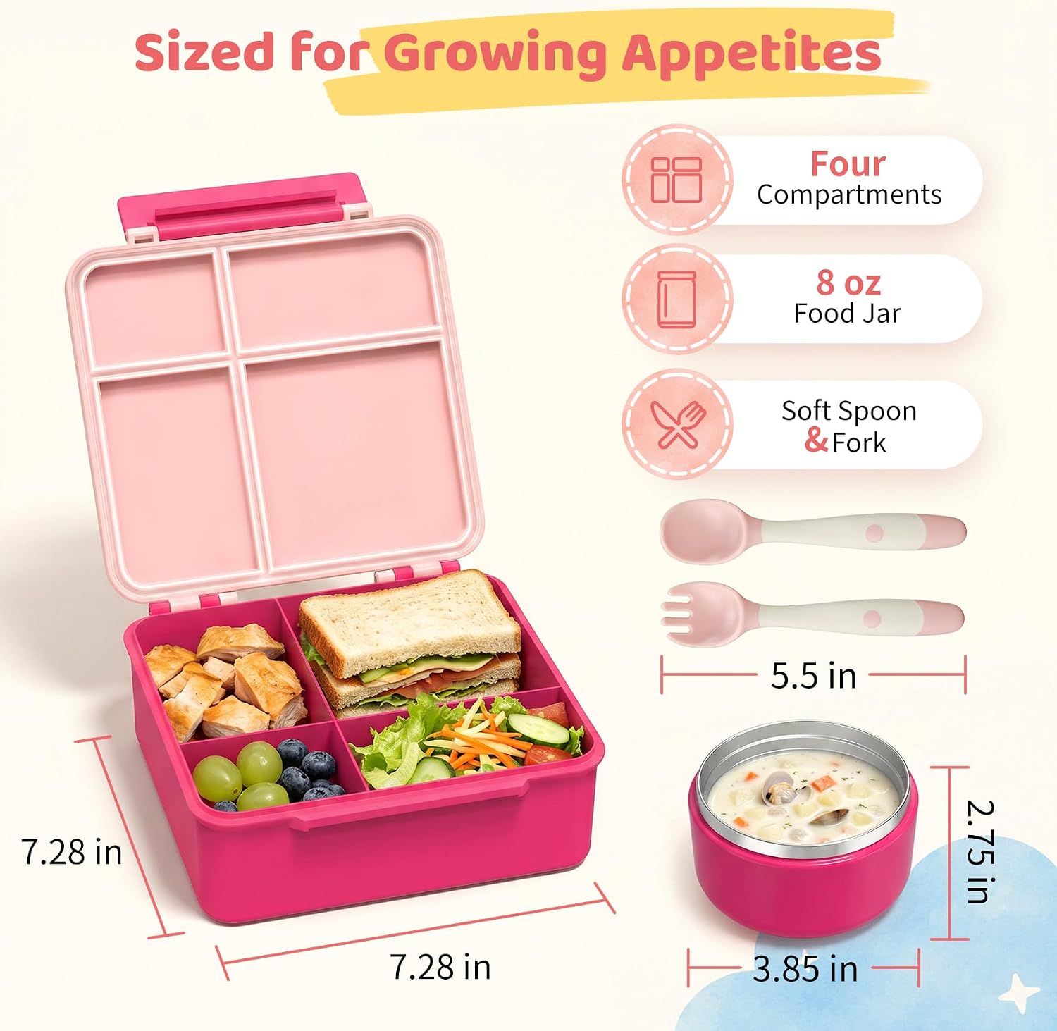 1785548747 kids pink bento lunch box review insulated leakproof 4 comp. soup jar.jpg