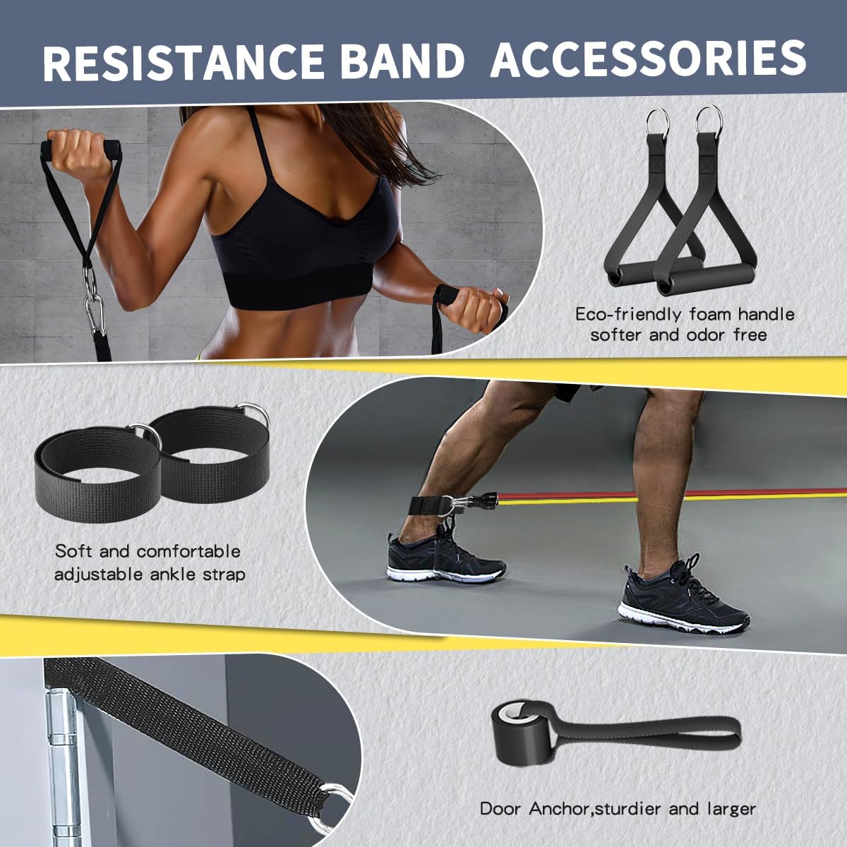 1785552400 whatafit resistance bands 5 level 10 150lbs w handles anchor straps. strengthyoga home gym.jpg