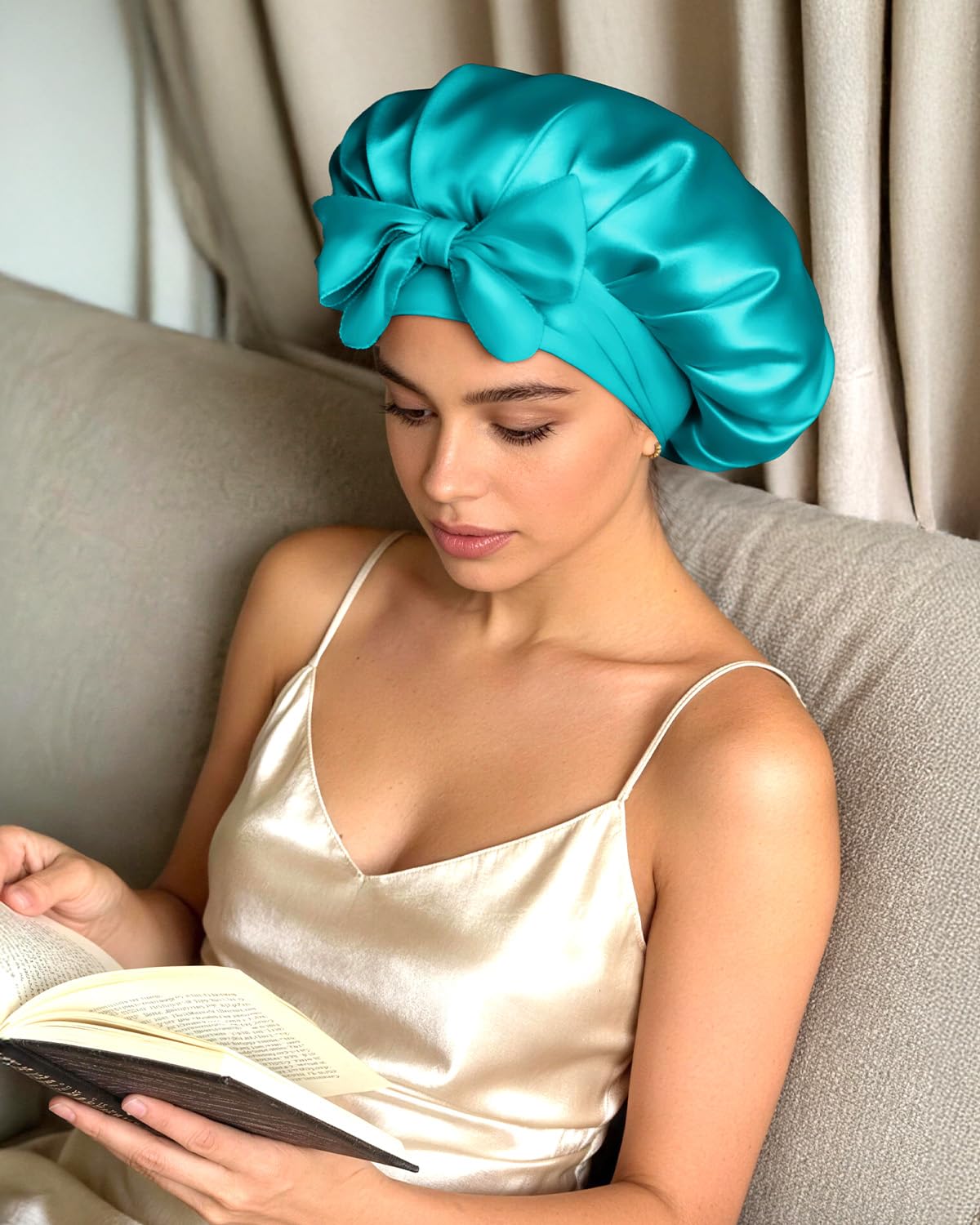 1785557151 aqua blue satin lined sleep bonnet for curly hair with tie.jpg