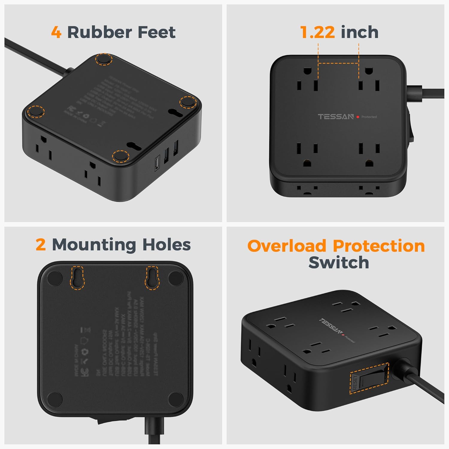 1785572082 tessan 900j surge protector 8 ac 3 usb 1c 5ft flat plug review.jpg