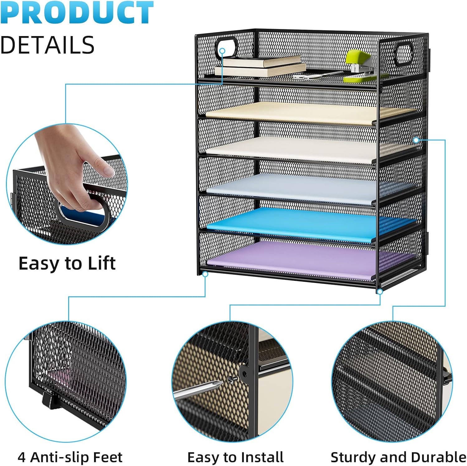 1785636799 black mesh 6 tier desk file paper organizer tray with handle review.jpg