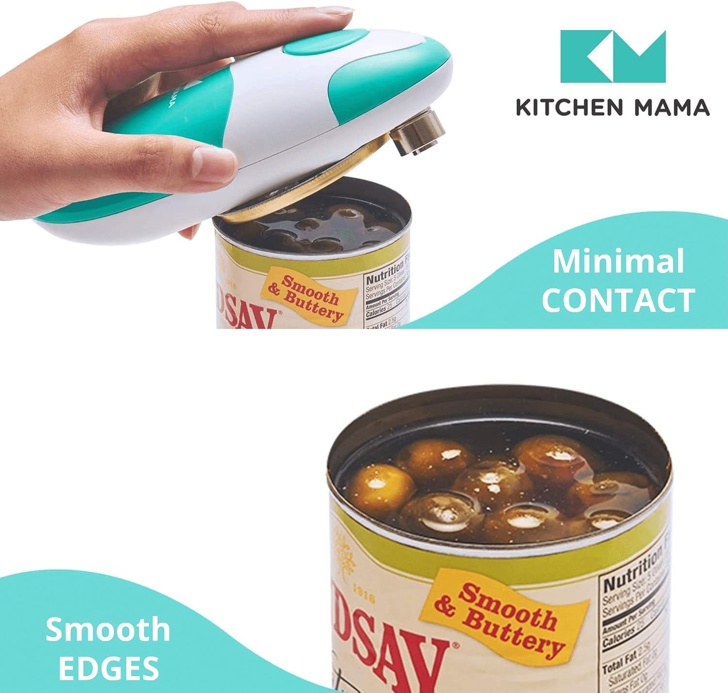 Kitchen Mama Teal Automatic Can Opener Review: Smooth & Hands-Free Electric - Image 3