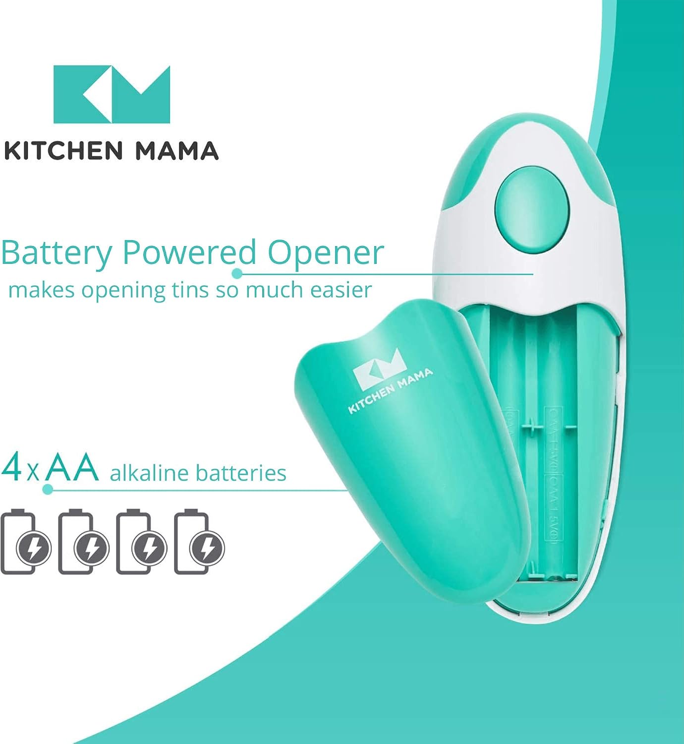 Kitchen Mama Teal Automatic Can Opener Review: Smooth & Hands-Free Electric - Image 7