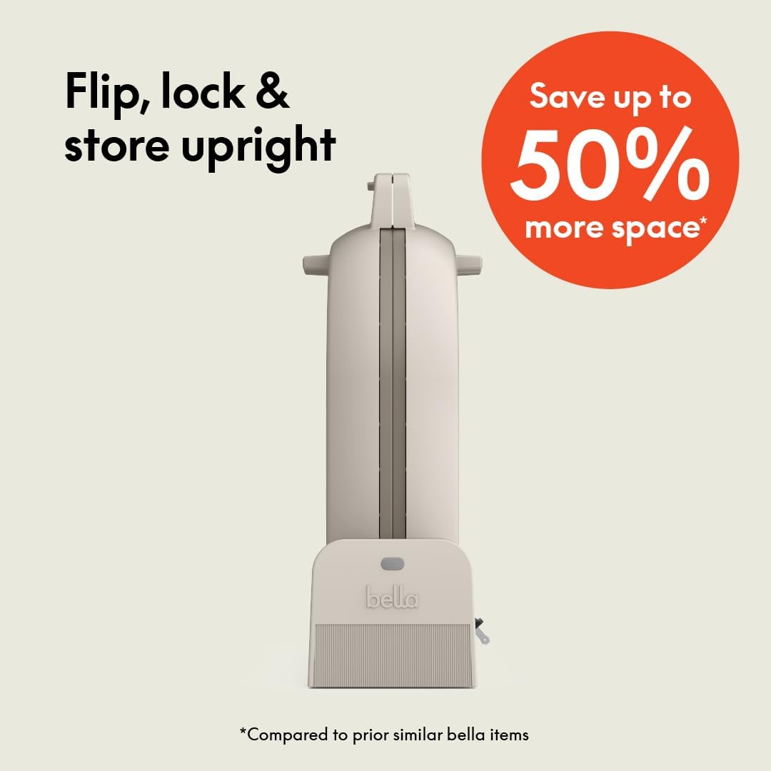bella Compact Ceramic Flip-Store Belgian Waffle Maker - Image 2
