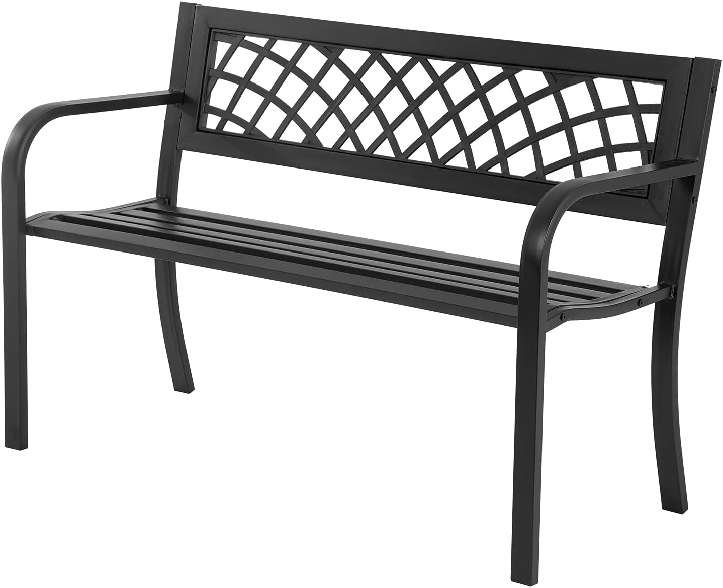 Heavy Duty All-Weather Outdoor Metal Grid Bench - Image 8