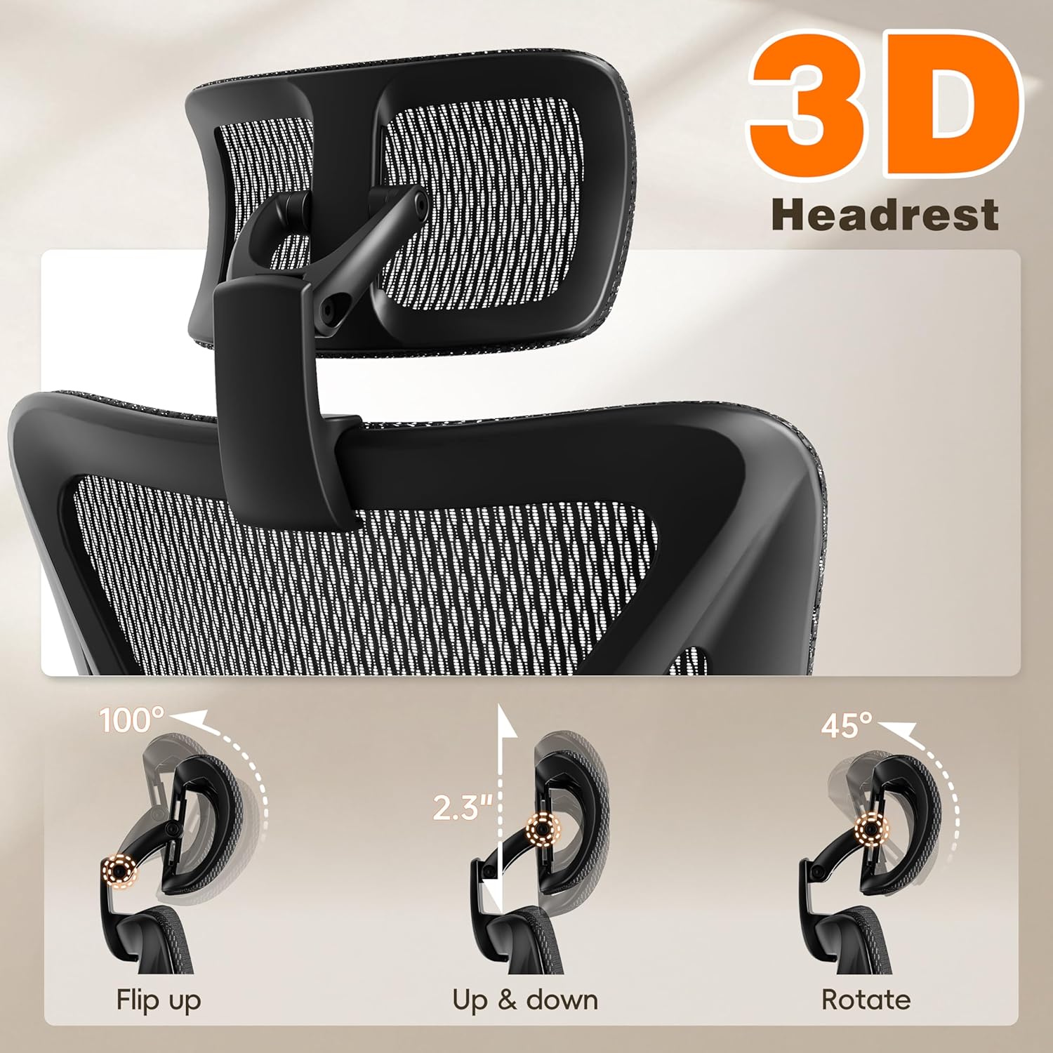 Review: Heavy-Duty Ergonomic Mesh Office Chair (135° Recline, Footrest, Adjustments) - Image 7