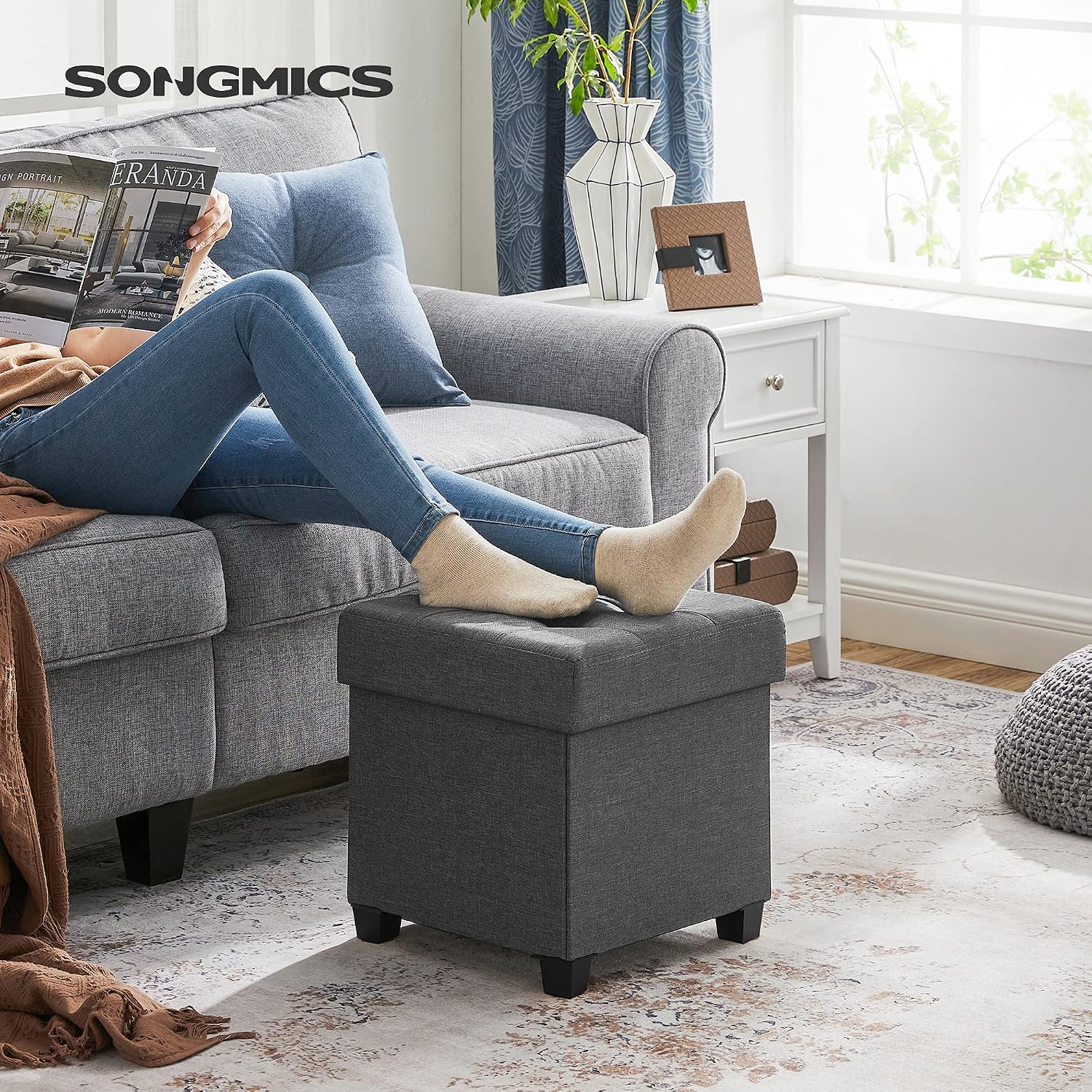 SONGMICS 660lb Storage Ottoman Review: Compact Foot Rest Stool - Image 2