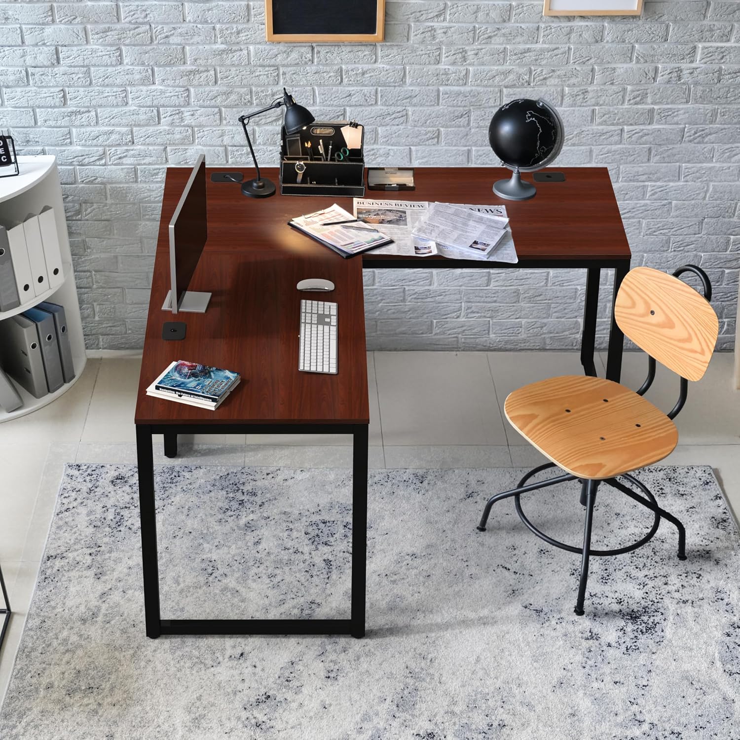 Review: SHW Commercial L-Desk with 10-Year Warranty (Cherry). - Image 2