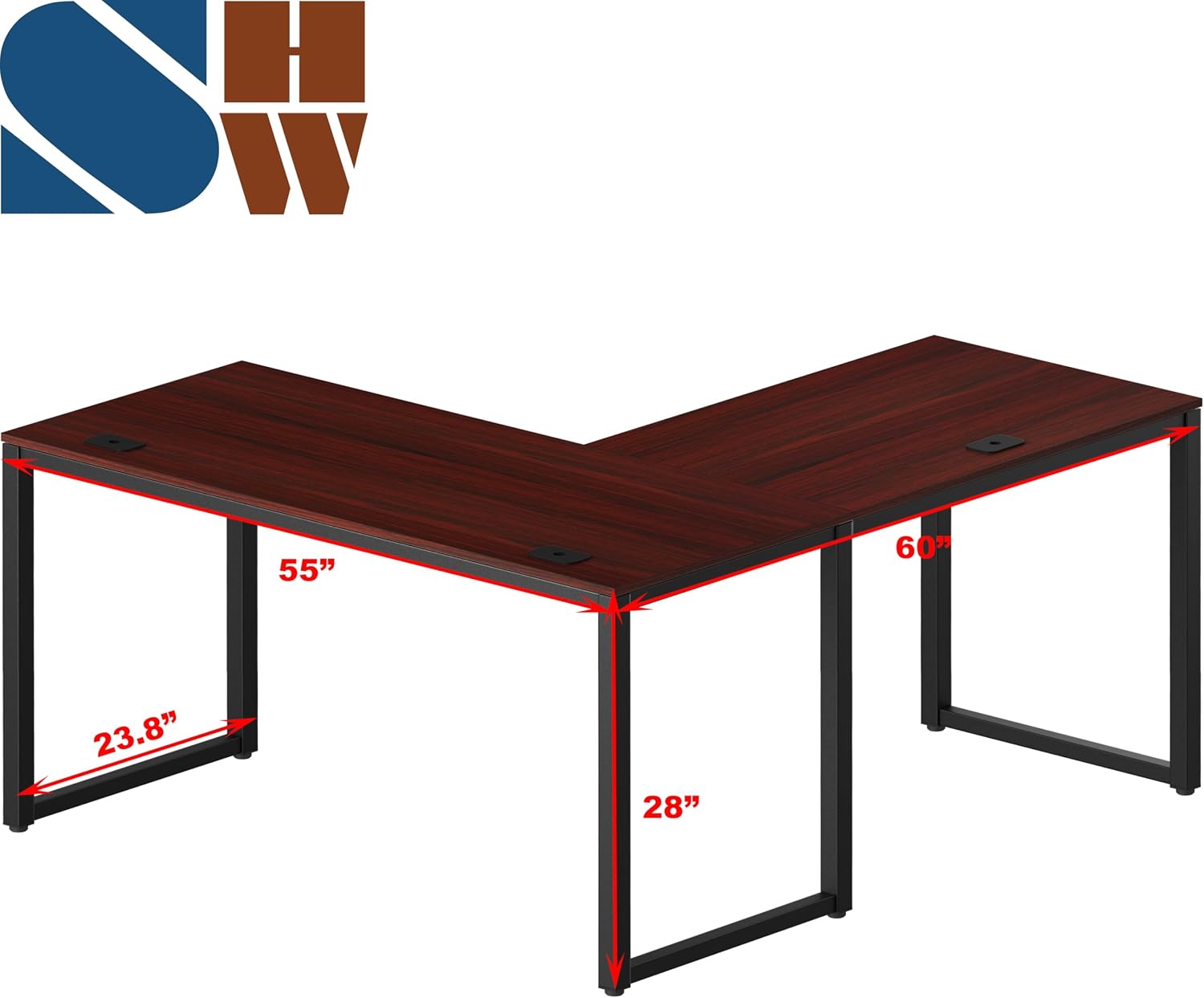 Review: SHW Commercial L-Desk with 10-Year Warranty (Cherry). - Image 3