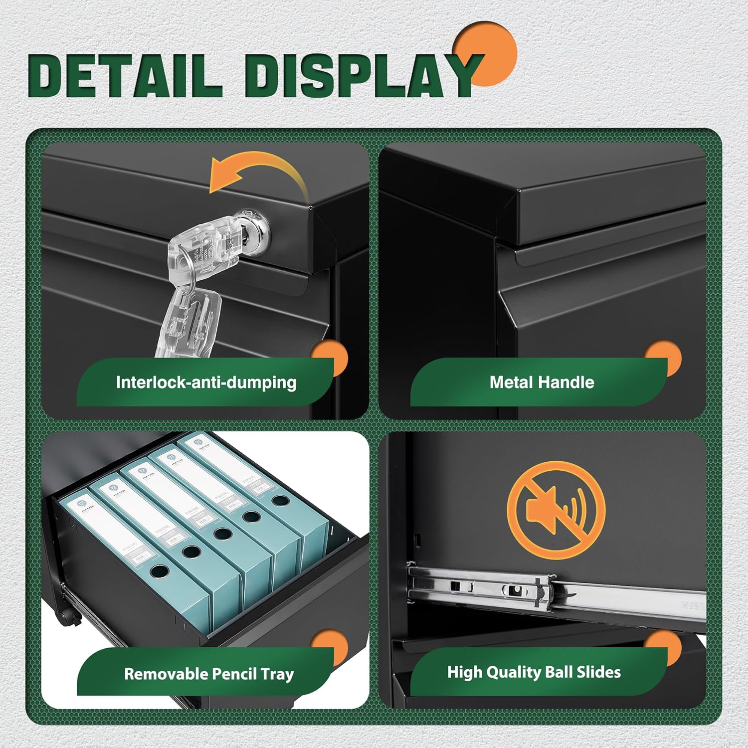 Review: Lockable Black Metal 2-Drawer Mobile File Cabinet for Desk - Image 8
