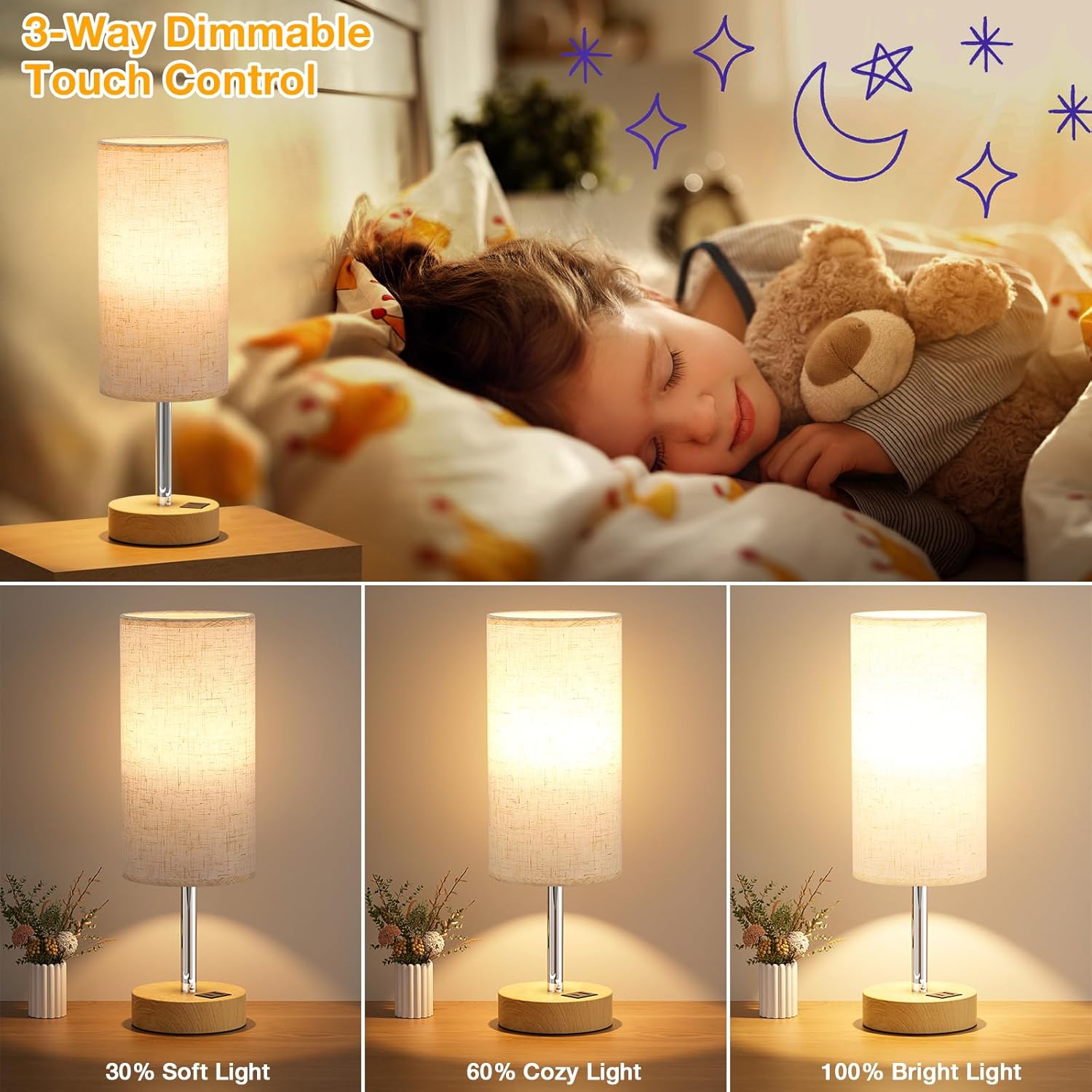 Dicoool Dimmable Touch Lamp Review: USB A+C, LED & Versatile. - Image 3