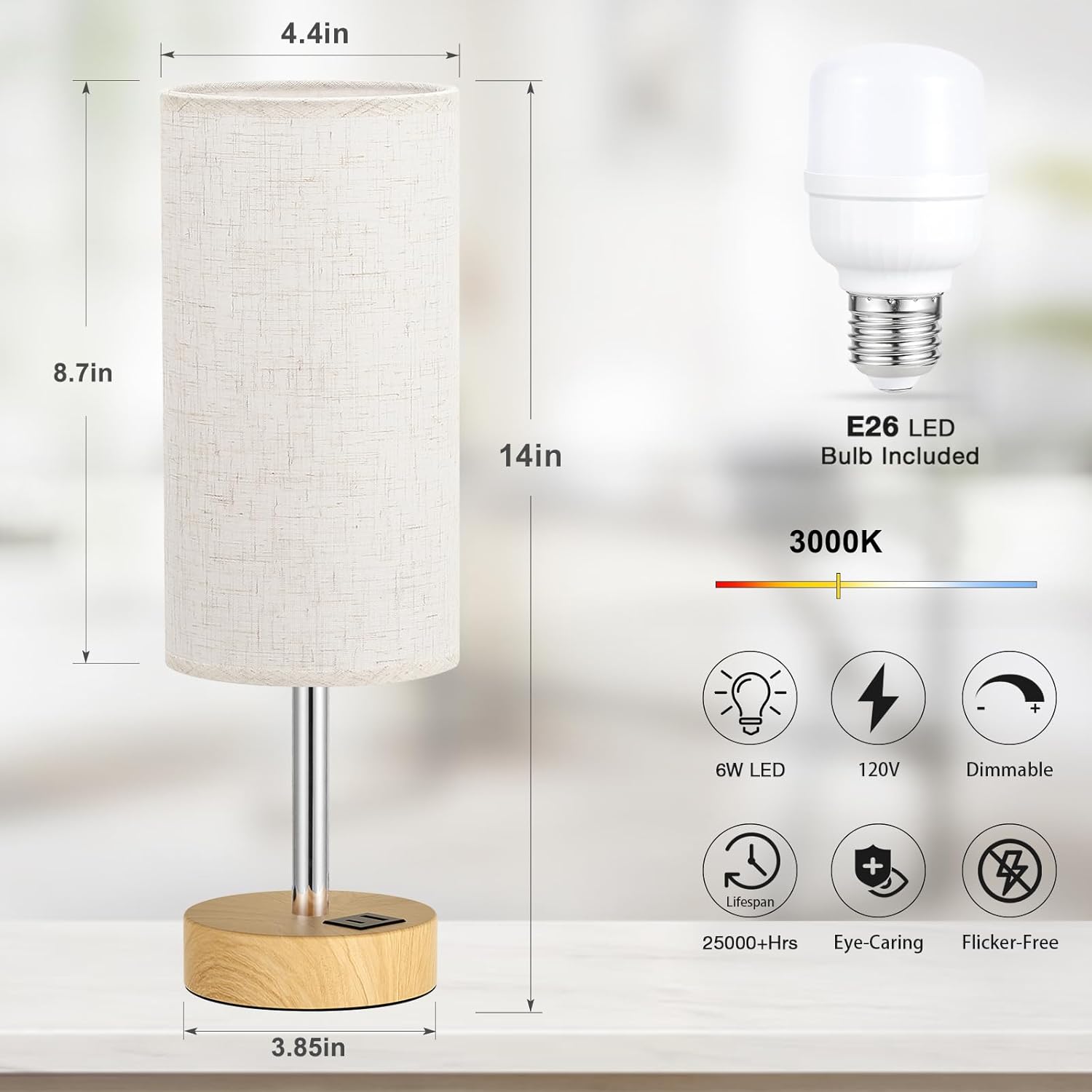 Dicoool Dimmable Touch Lamp Review: USB A+C, LED & Versatile. - Image 5