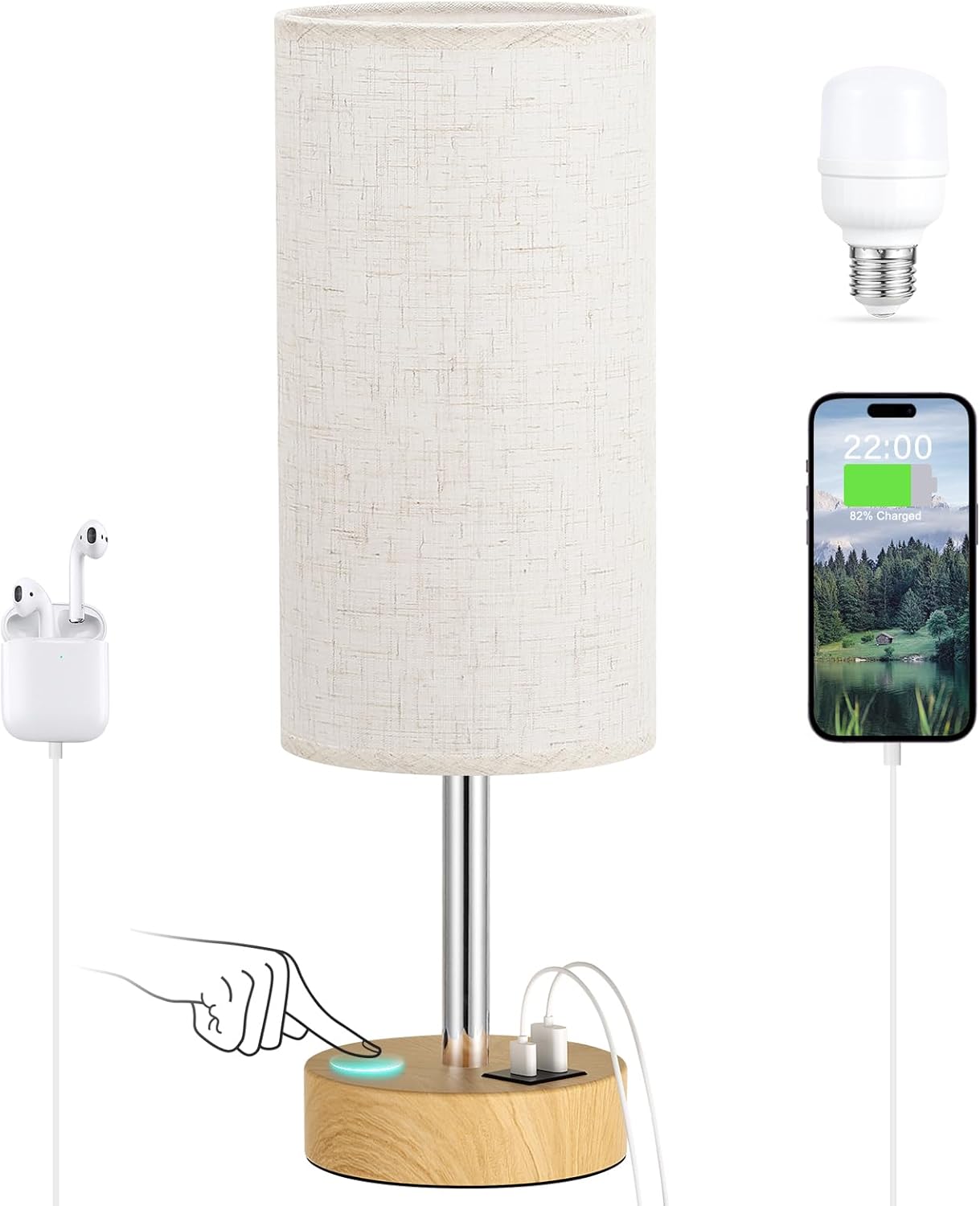 Dicoool Dimmable Touch Lamp Review: USB A+C, LED & Versatile. - Image 7