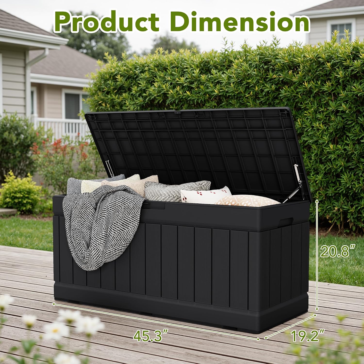 Devoko 78 Gal Waterproof Resin Deck Box Bench - Image 3