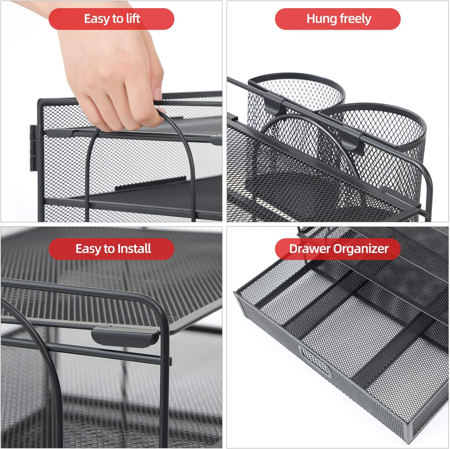 Review: Marbrasse Sturdy 4-Tier Desk Organizer Tray w/Drawer & Pen Slots - Image 3