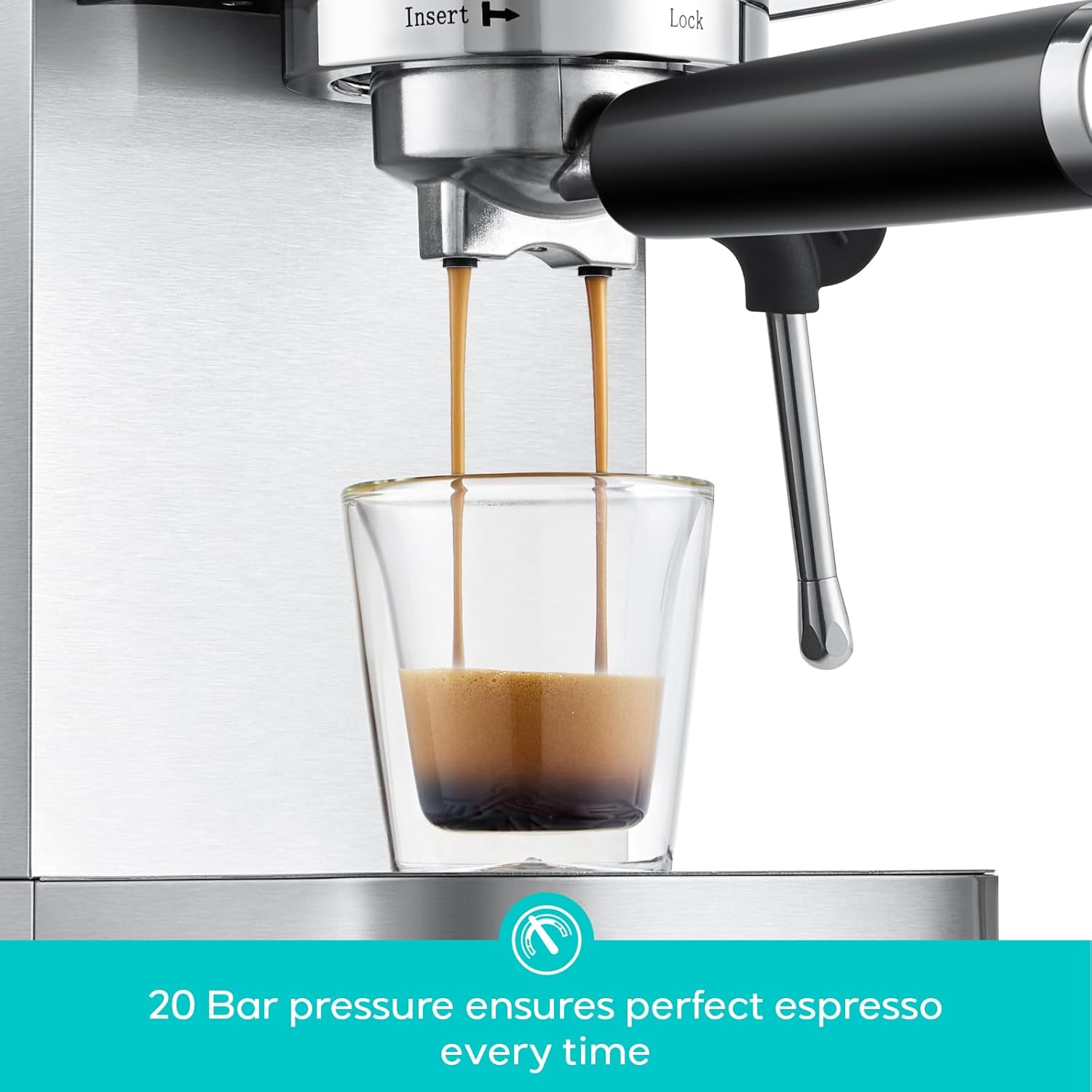 CASABREWS 3700 Home Espresso Maker: 20-Bar, Stainless, Powerful Steam Wand - Image 2