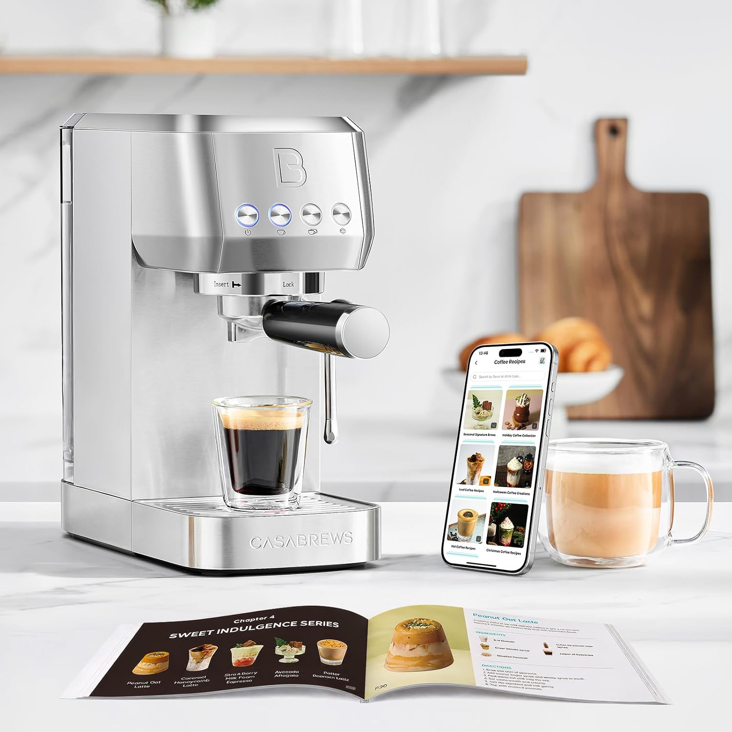 CASABREWS 3700 Home Espresso Maker: 20-Bar, Stainless, Powerful Steam Wand - Image 4