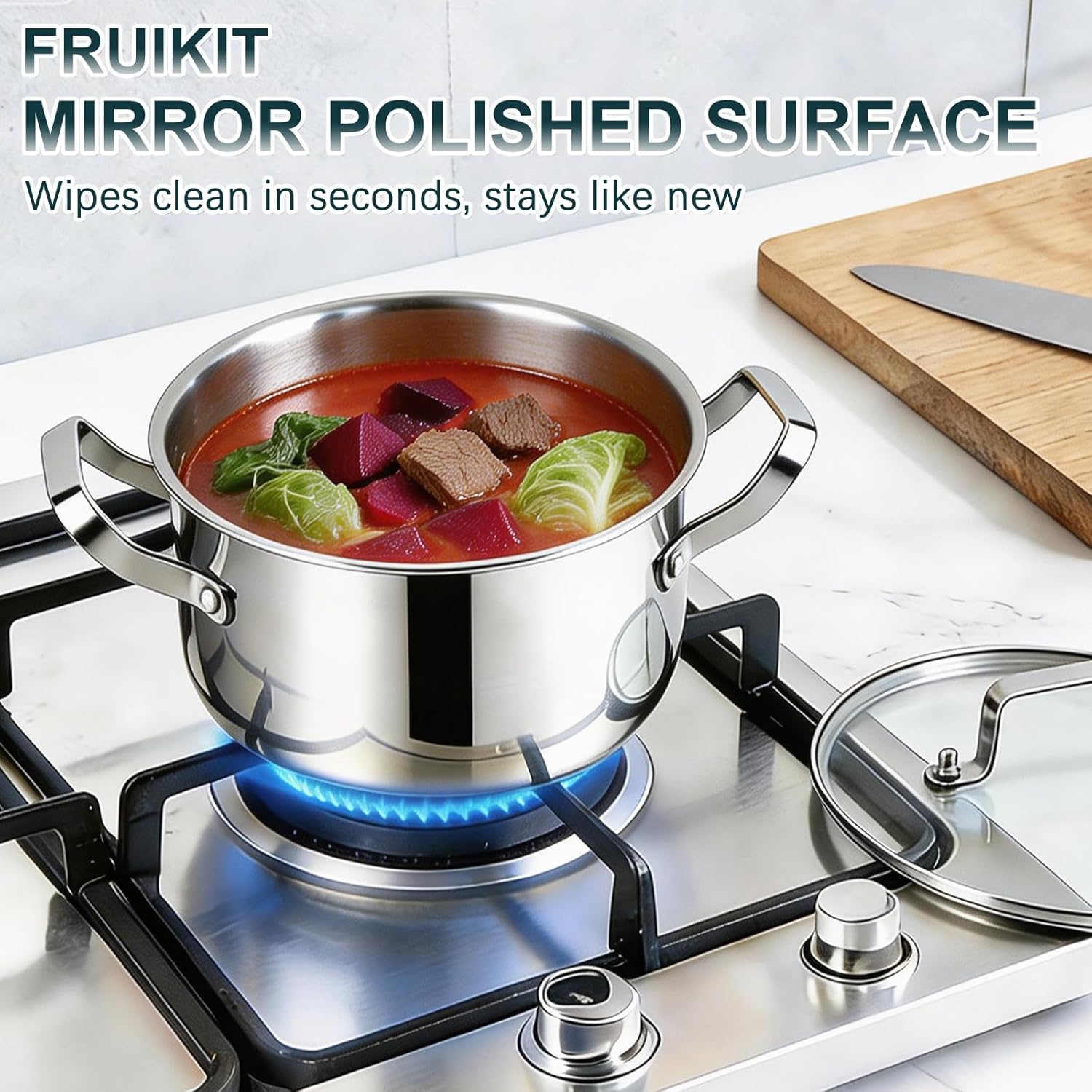 Review: 20-Pc Professional Stainless Steel Cookware. Induction/Oven/Dishwasher Safe. - Image 6