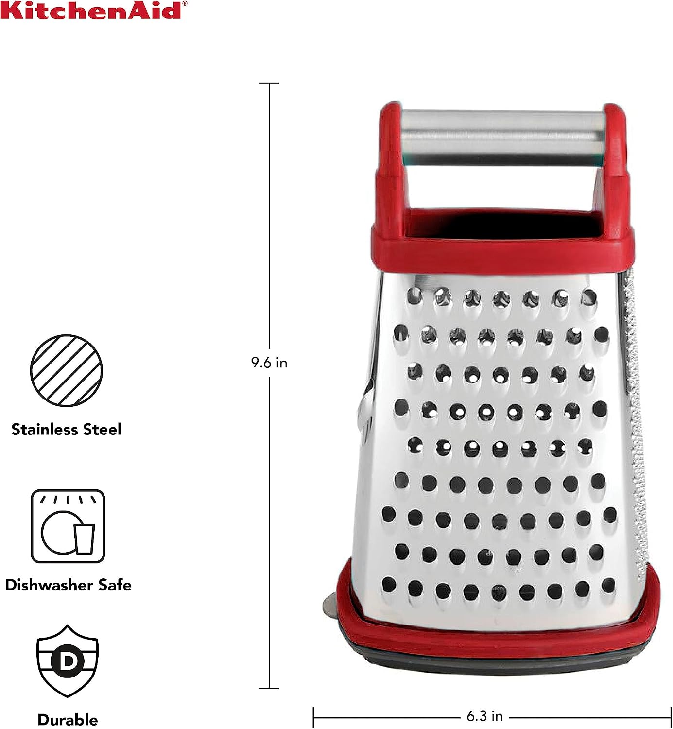 KitchenAid Gourmet 4-Sided Box Grater Review with Detachable Storage - Image 2