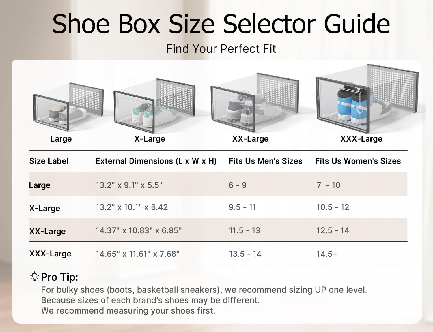 XXL Clear Stackable Drop-Front Shoe Organizer Boxes (12 Pack) - Image 7