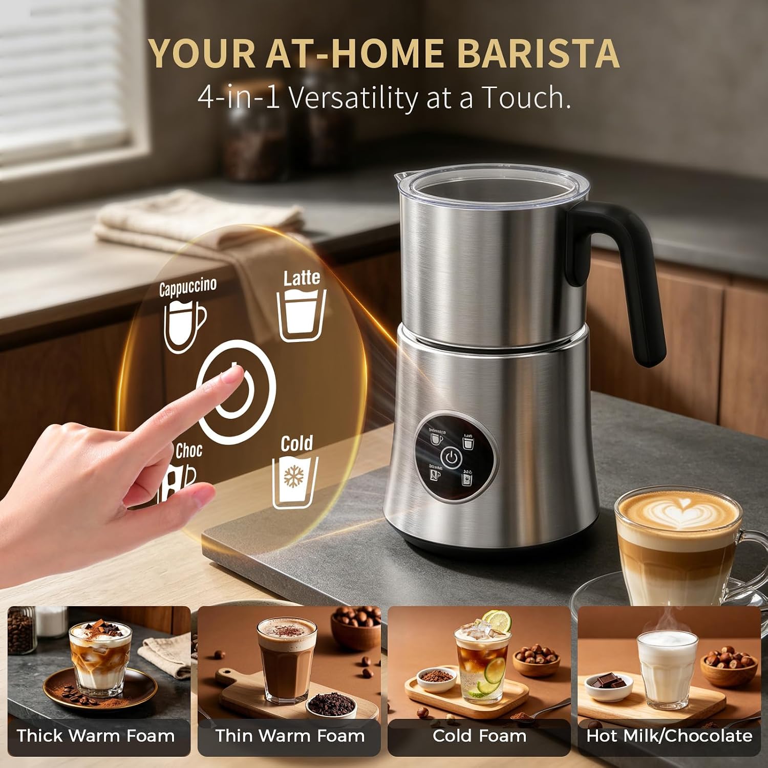 Review: 4-in-1 Automatic Hot & Cold Milk Frother & Steamer - Image 2