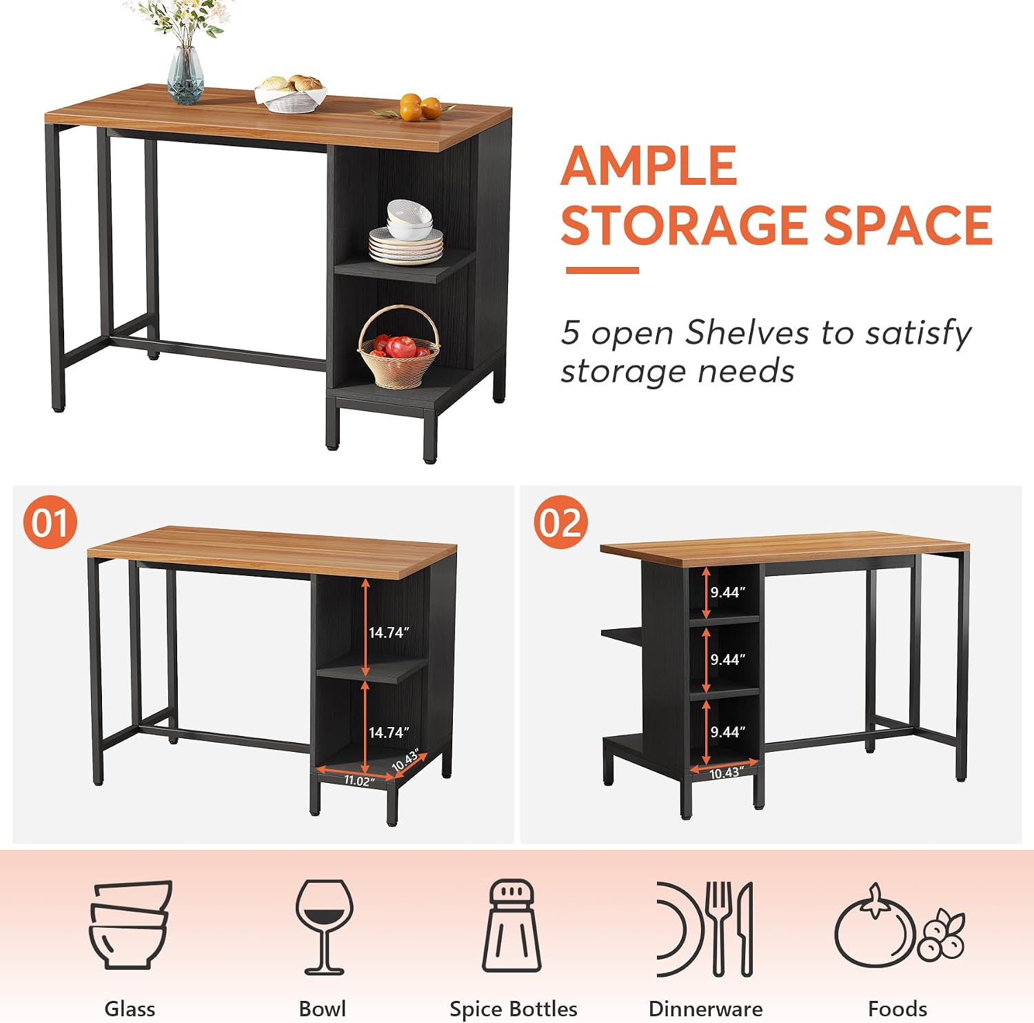 Tribesigns 43" Butcher Block Island Review: Storage & Worktop. - Image 3