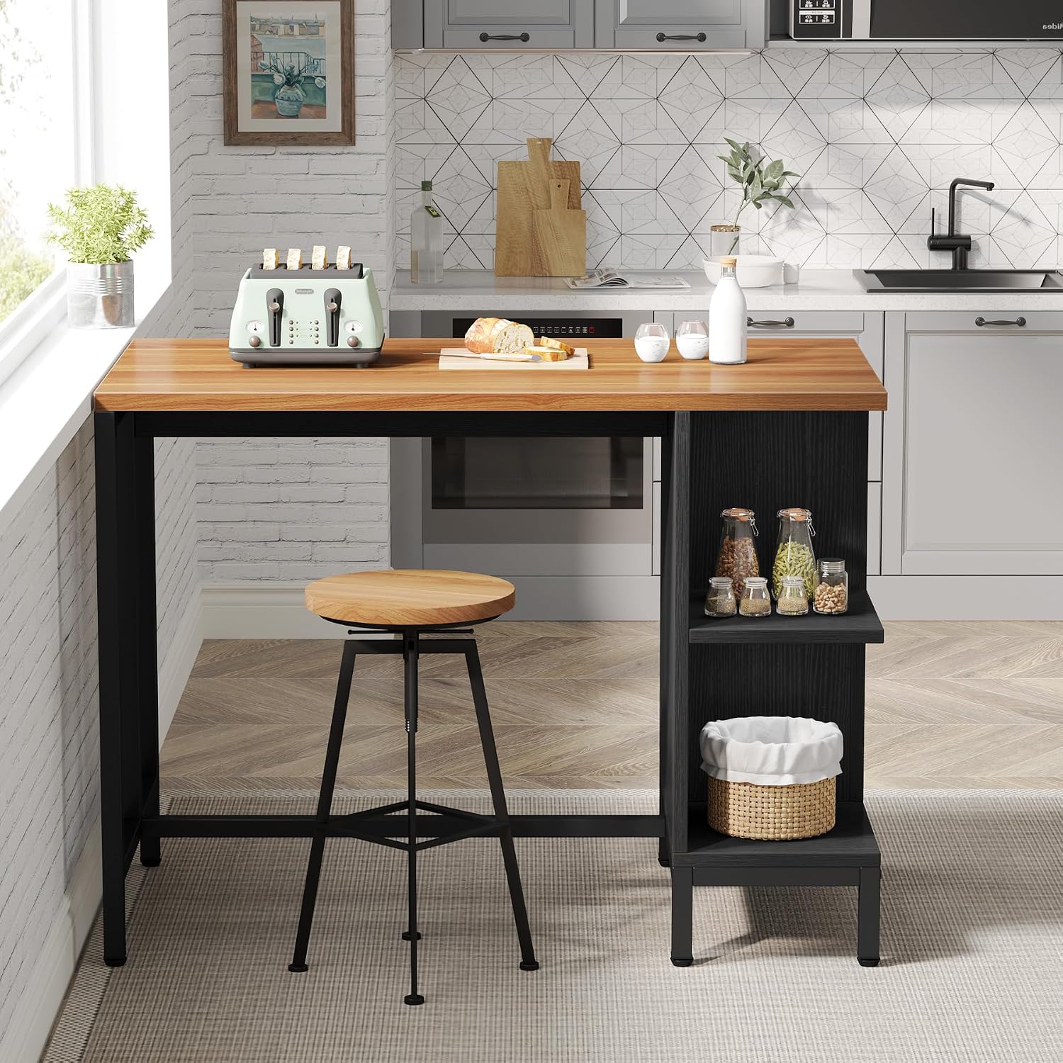 Tribesigns 43" Butcher Block Island Review: Storage & Worktop. - Image 6