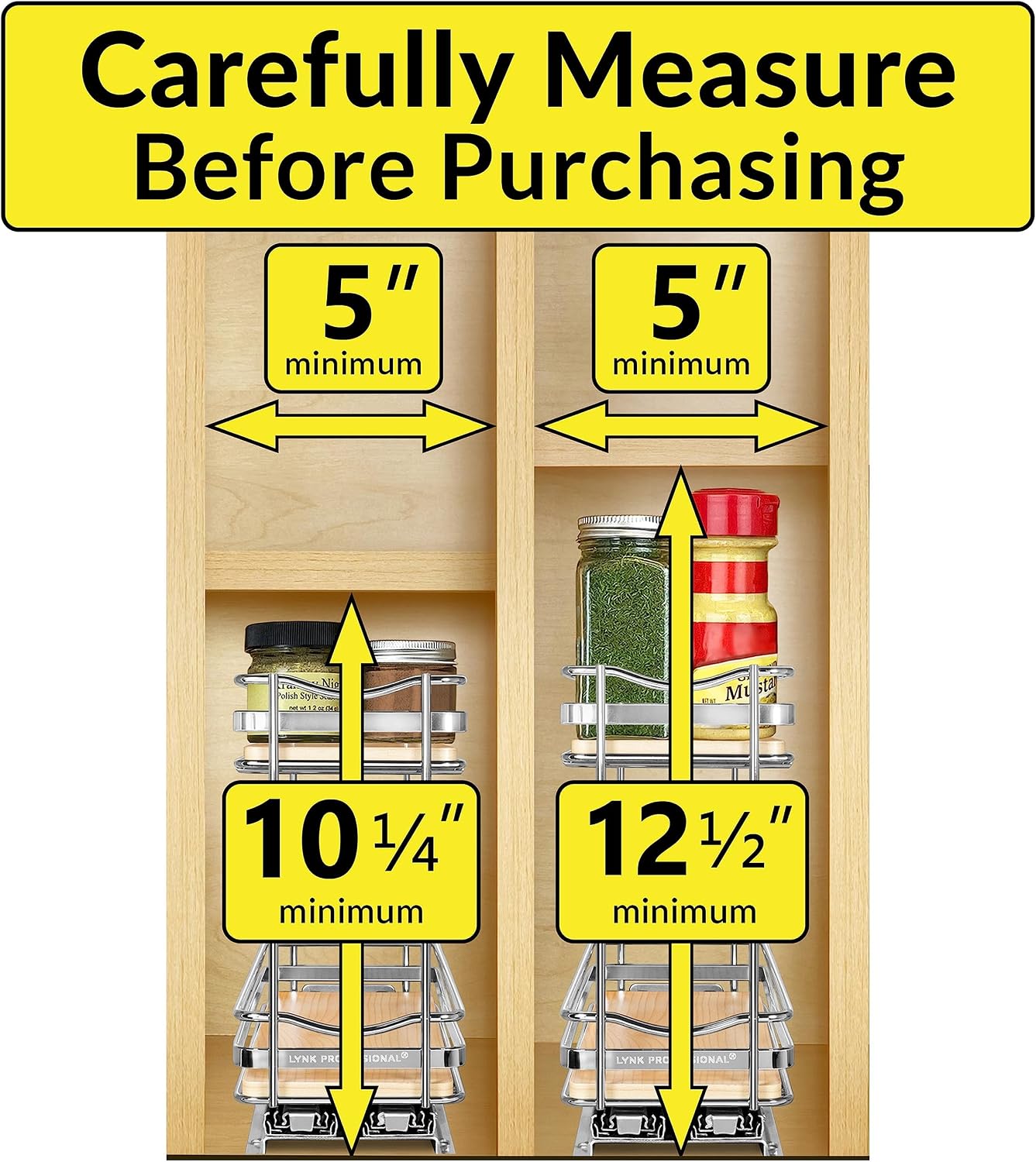 LYNK Élite 2-Tier Wood/Chrome Pull-Out Cabinet Spice Rack Review (4-3/8" W) - Image 4