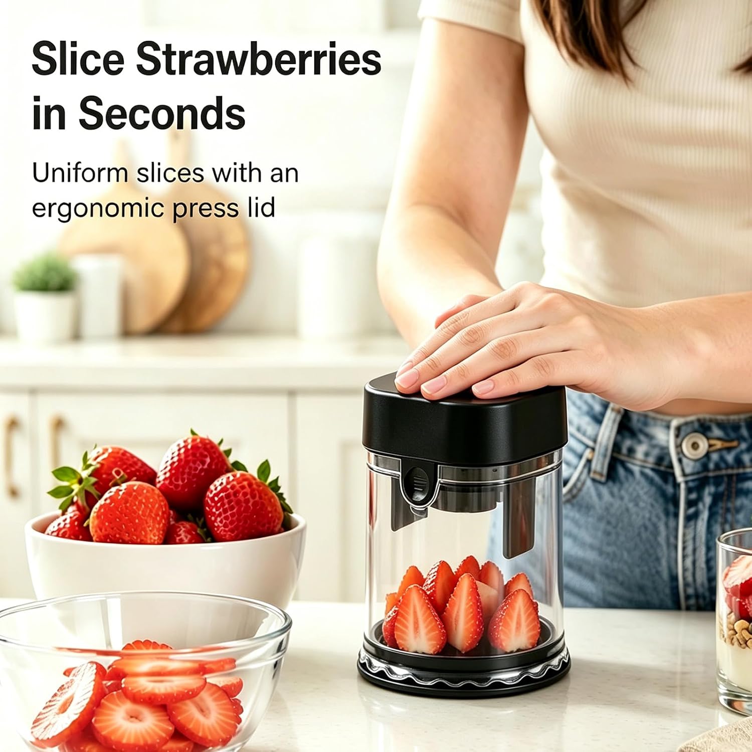Salad Prep 2-in-1 Slicer/Dicer Cup with Lid & Blades. - Image 6