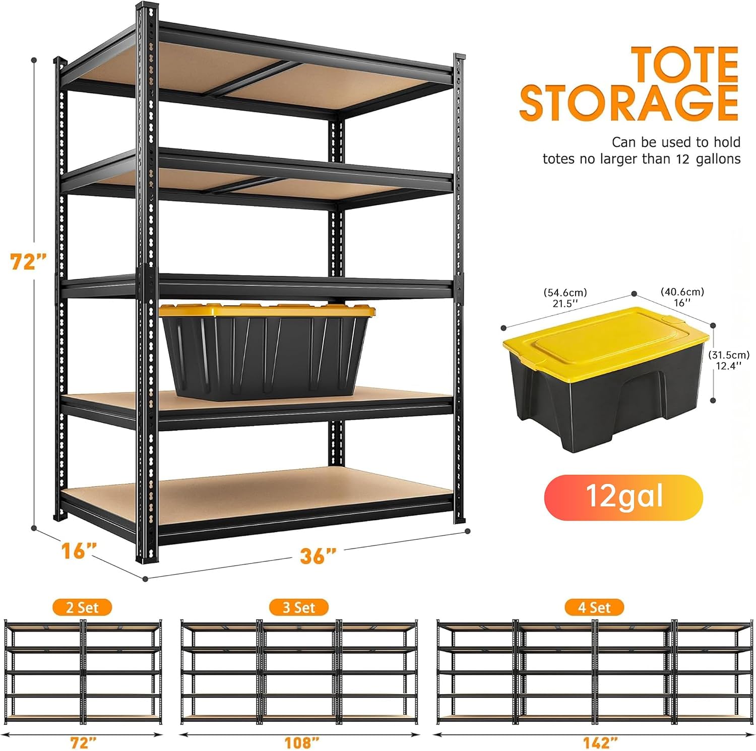 REIBII 2-Pack Heavy Duty 5-Tier Adjustable Metal Shelving Review - Image 3