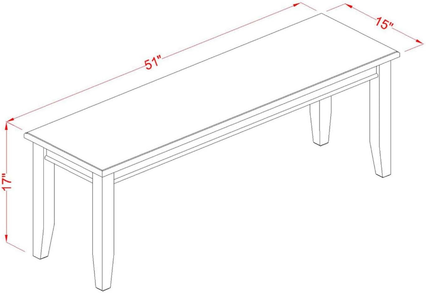 East West Furniture Dudley Black Wood Dining Bench Review - Image 3