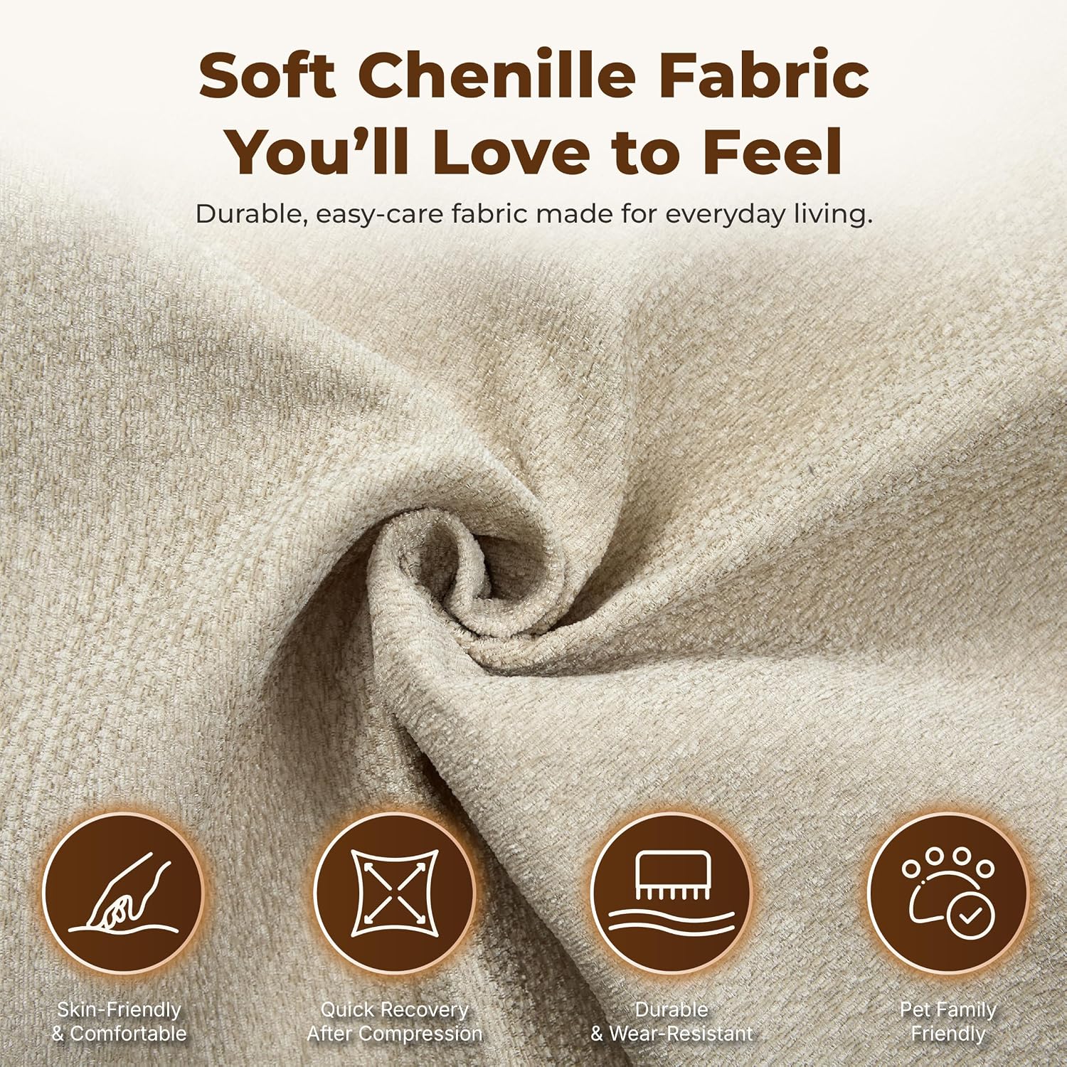 Review: Comfy Beige Cloud Sectional Sofa. Modular L-Shape w/ Deep Chenille Seat. - Image 7