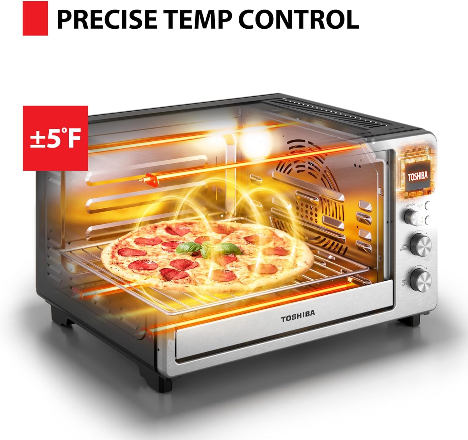 TOSHIBA ChefFry 26.4-Quart SS Air Fryer Toaster Oven: Bake, Broil, Pizza, Dehydrate. - Image 7