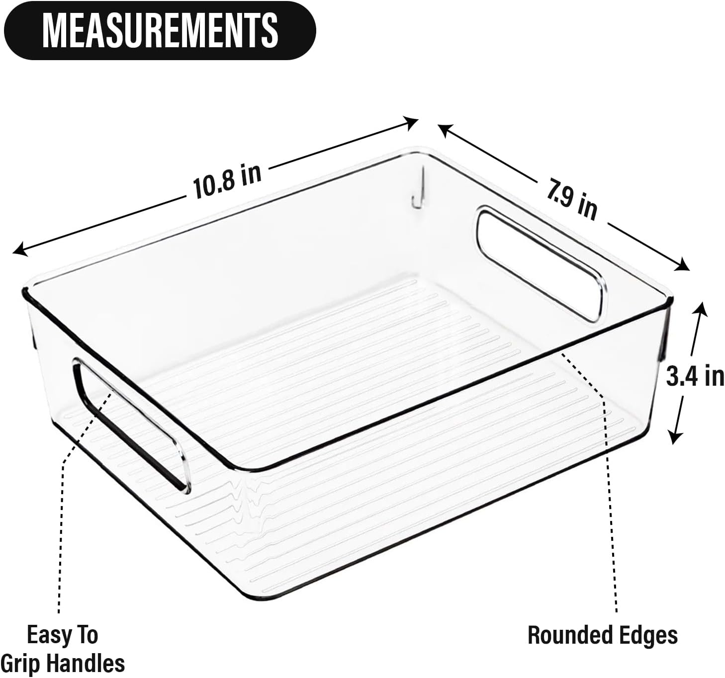 Clear Plastic Organizer Bins for Kitchen, Pantry, Fridge, Bath, Medicine Cabinet. - Image 3