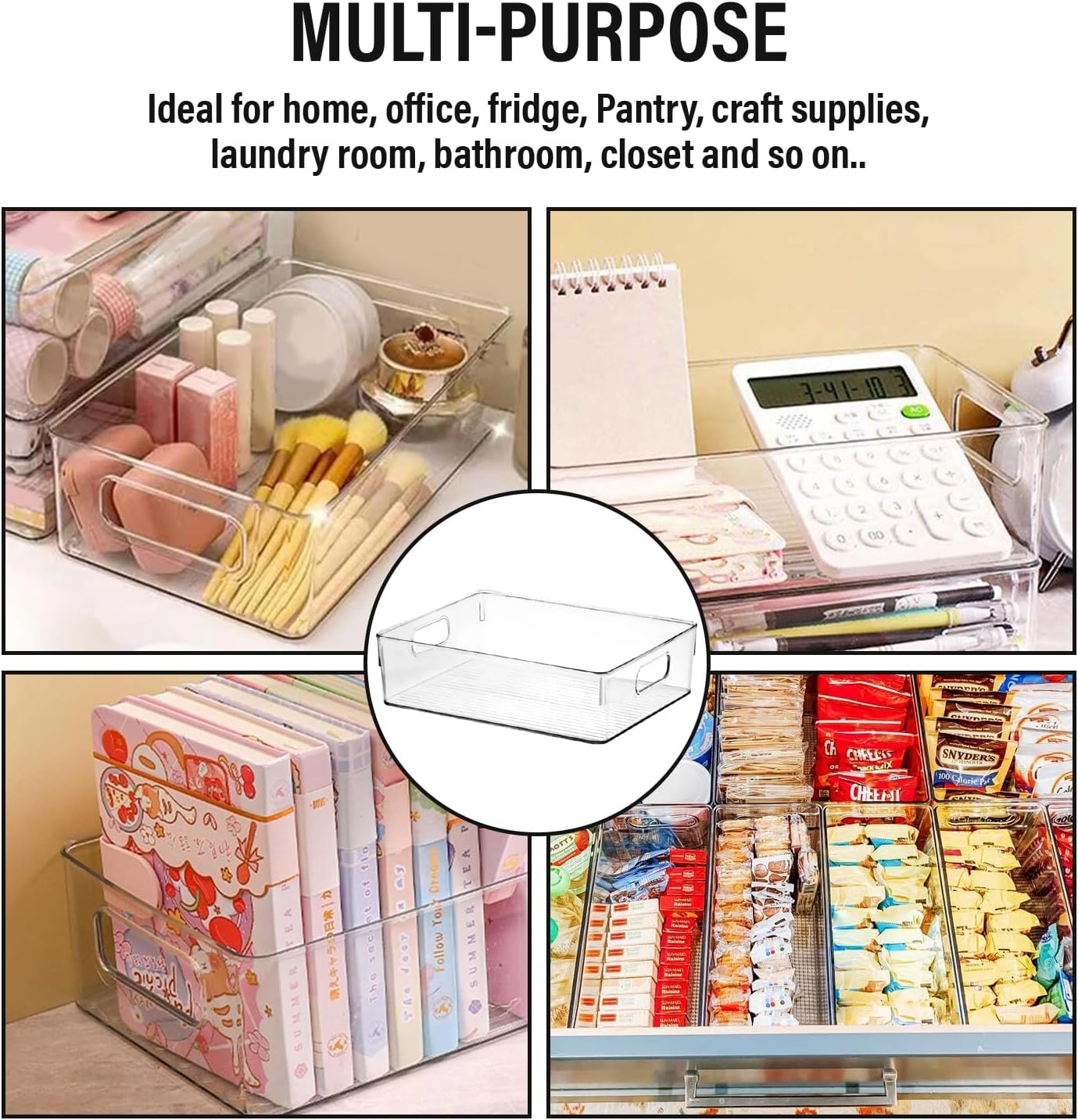 Clear Plastic Organizer Bins for Kitchen, Pantry, Fridge, Bath, Medicine Cabinet. - Image 7