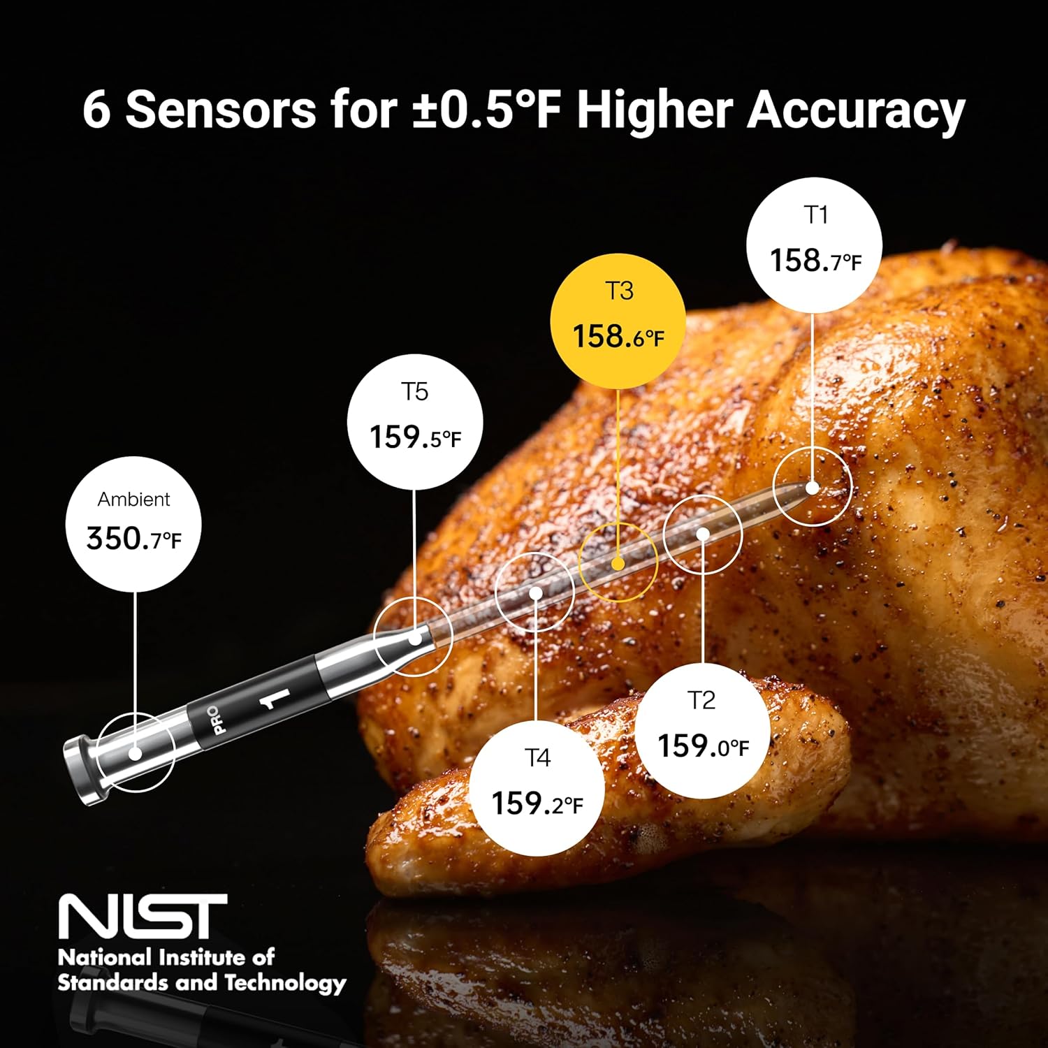 ThermoMaven Smart WiFi Meat Thermometer: Enhanced Signal, Pro Accuracy for BBQ & Oven. - Image 3