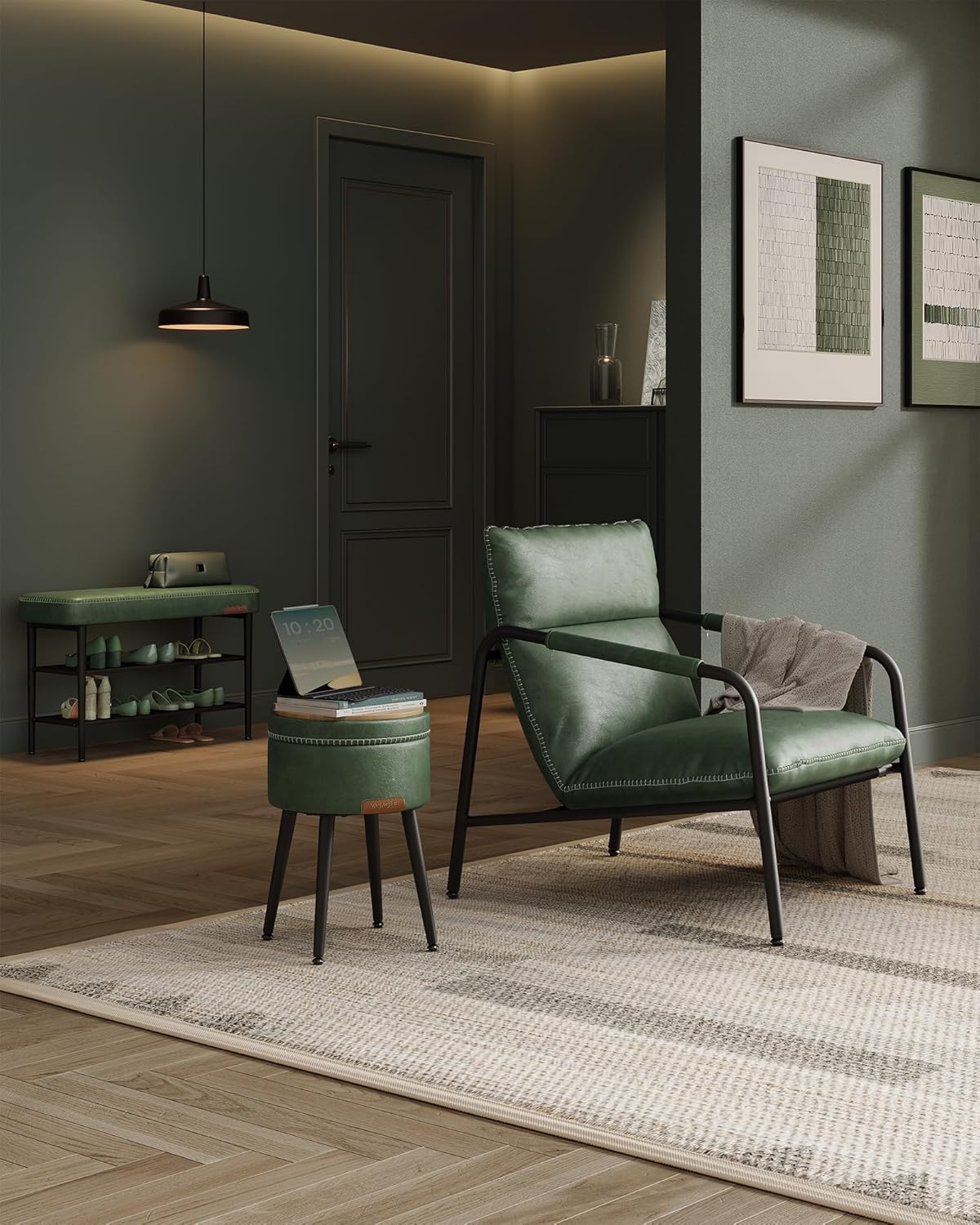VASAGLE EKHO MCM Forest Green Entryway Bench Review - Image 2