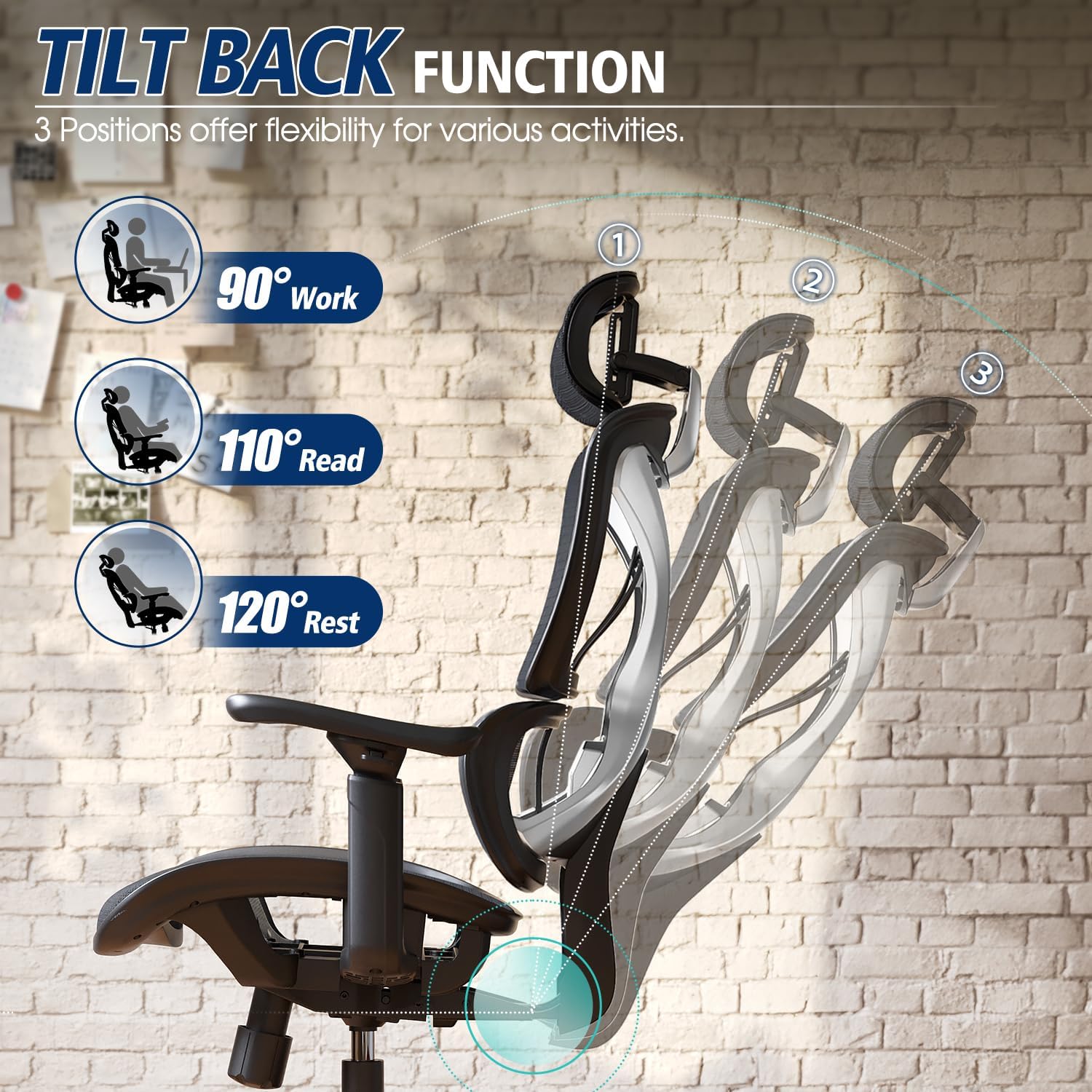 Big & Tall 350LBS Ergonomic Mesh Office Chair: Lumbar, 3D Arms, Headrest. Review. - Image 7