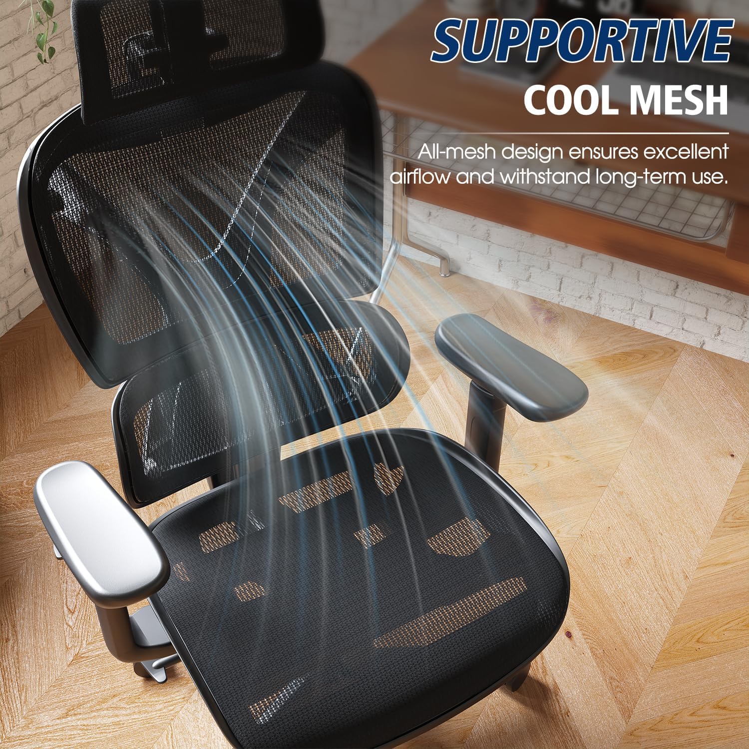 Big & Tall 350LBS Ergonomic Mesh Office Chair: Lumbar, 3D Arms, Headrest. Review. - Image 8