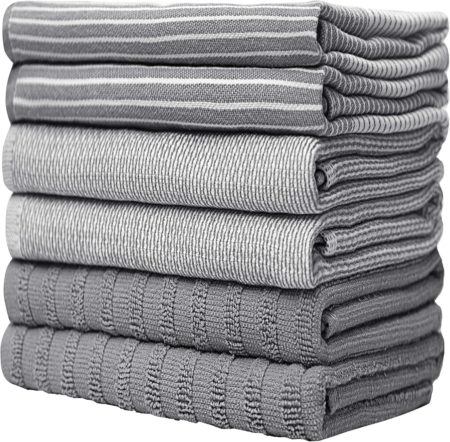 Review: Premium Grey Cotton Dish Towels (6-Pack) - Highly Absorbent - Image 2