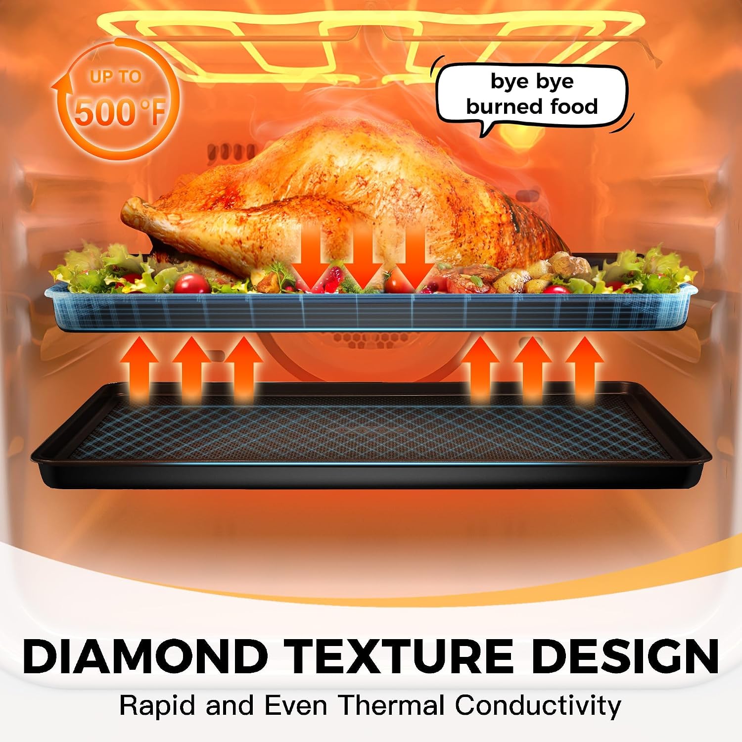 Review: HONGBAKE 3-pc Nonstick Baking Sheets - Thick Carbon Steel, Diamond Texture. - Image 6