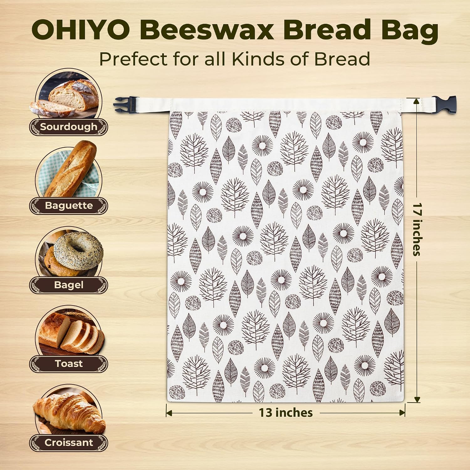 Reusable Beeswax Bread Bags: Fridge & Freezer Freshness (2-Pack) - Image 2