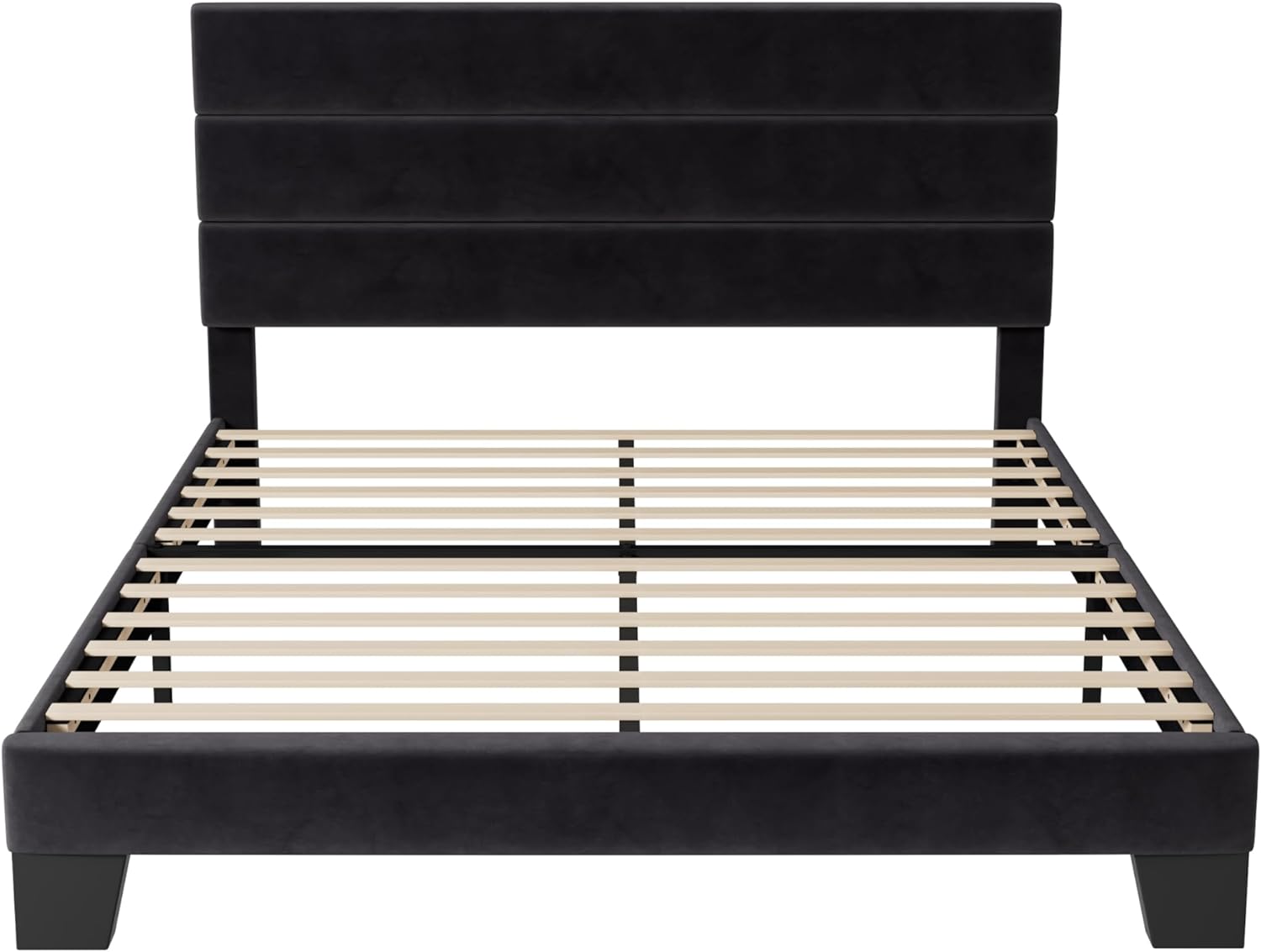 Allewie Queen Black Velvet Platform Bed Review: Slats, No Box Spring, Quiet, Easy Assemble. - Image 8