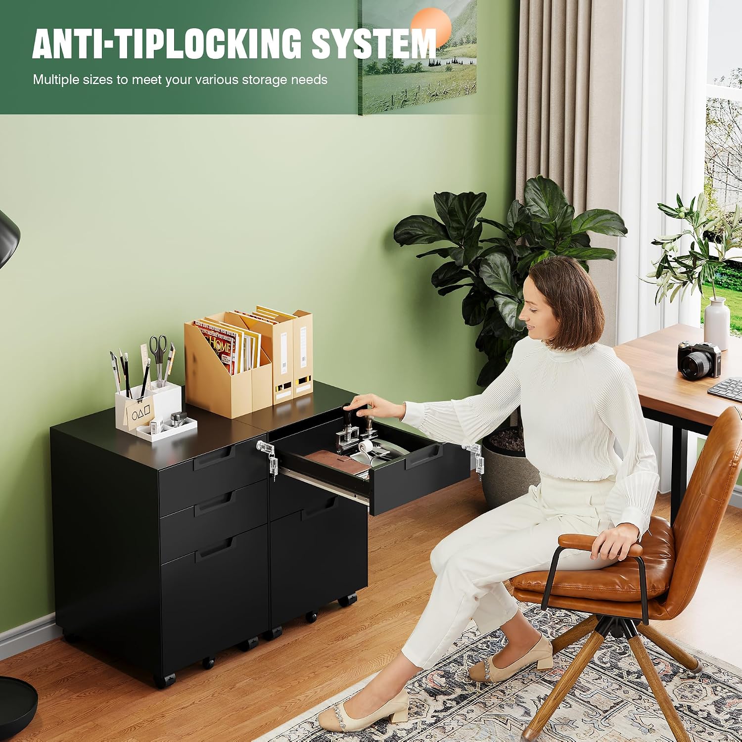 Review: Under-Desk 3-Drawer Mobile Metal File Cabinet w/ Lock & Ltr/Lgl - Image 5