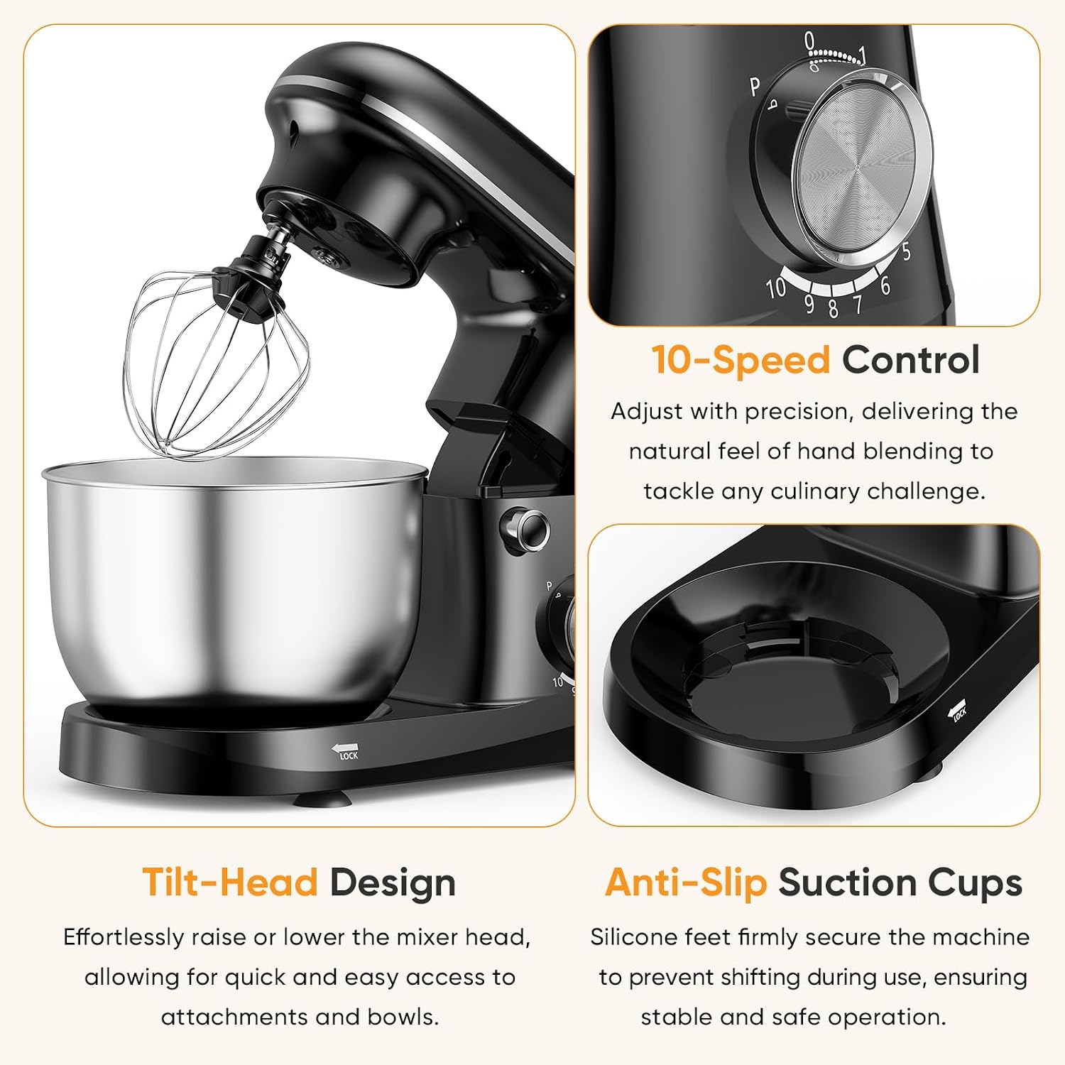 NEWBULIG 4.2QT 10-Speed Stand Mixer Review for Baking & Cooking. - Image 4